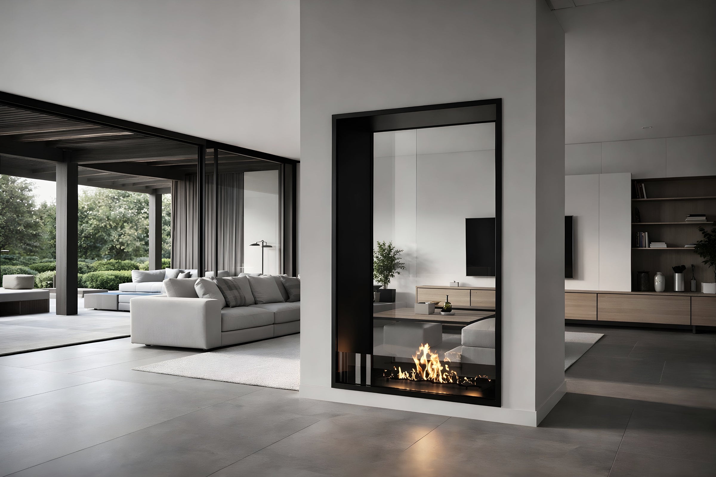 Fame Vertical Doorkijkhaard Enkel Volle Glas 90 x 180 cm – afbeelding 2