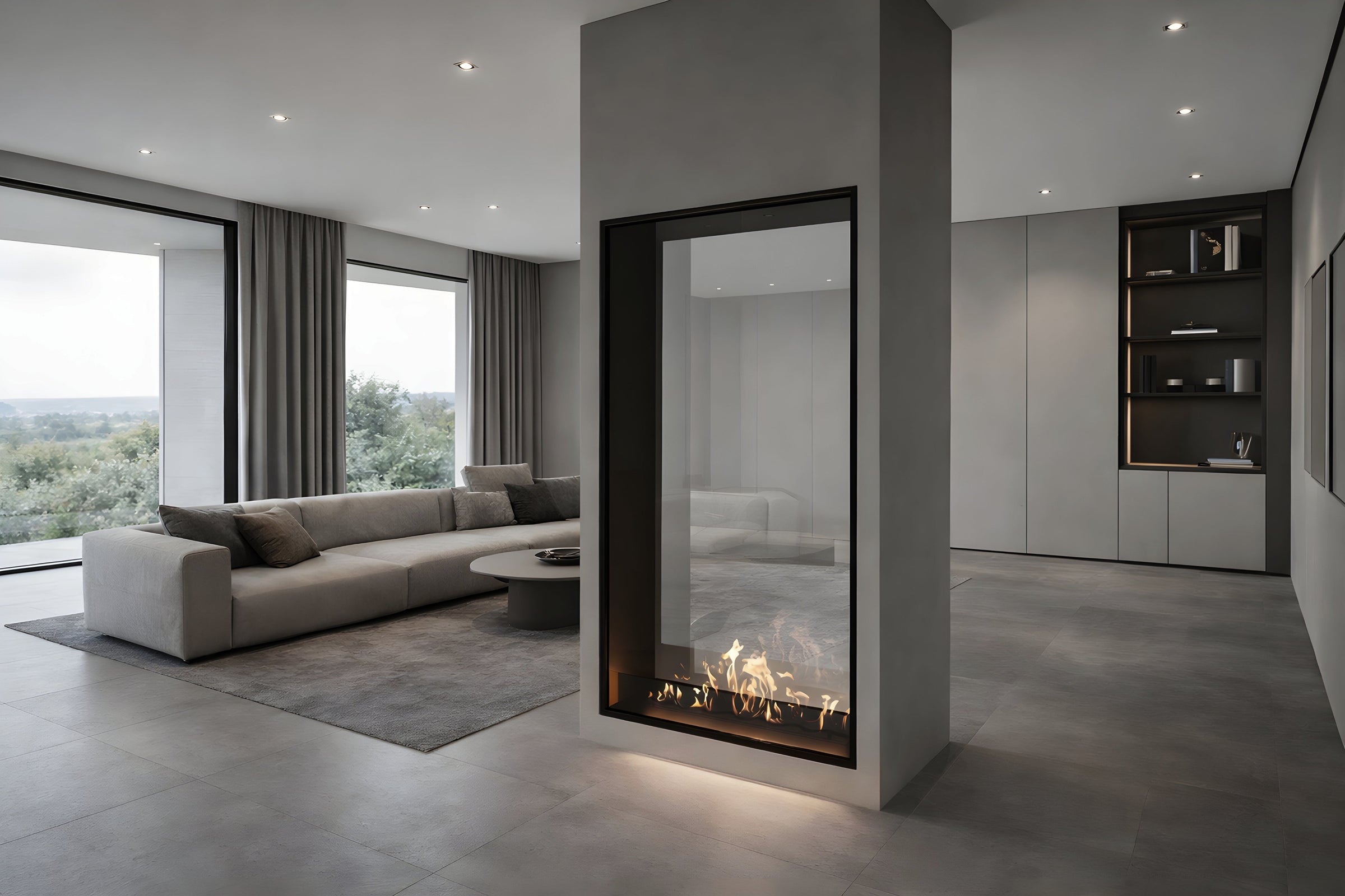 Fame Vertical Doorkijkhaard Enkel Volle Glas 100 x 180 cm – afbeelding 3
