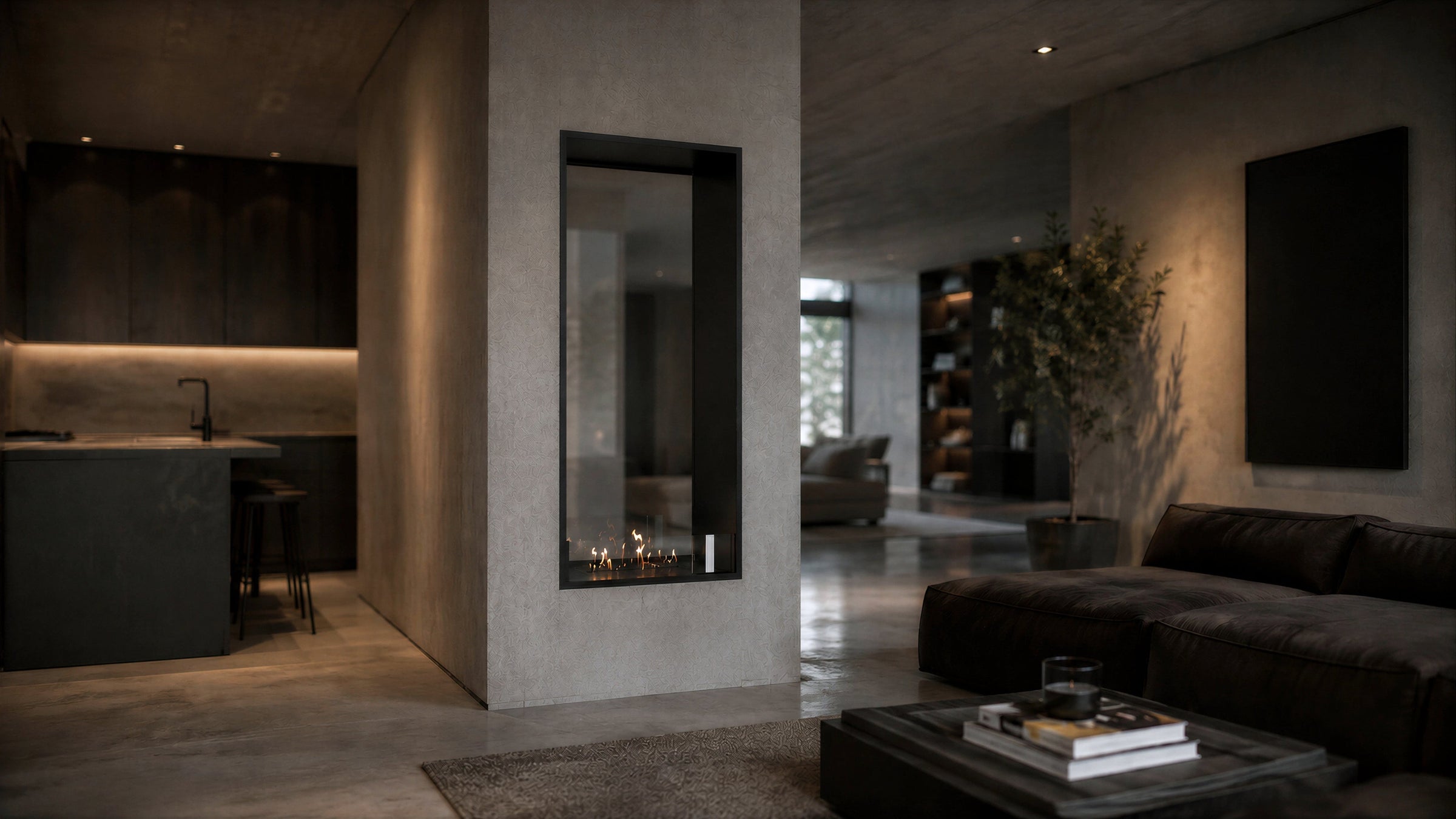 Fame Vertical Doorkijkhaard Enkel Volle Glas 60 x 100 cm – afbeelding 2