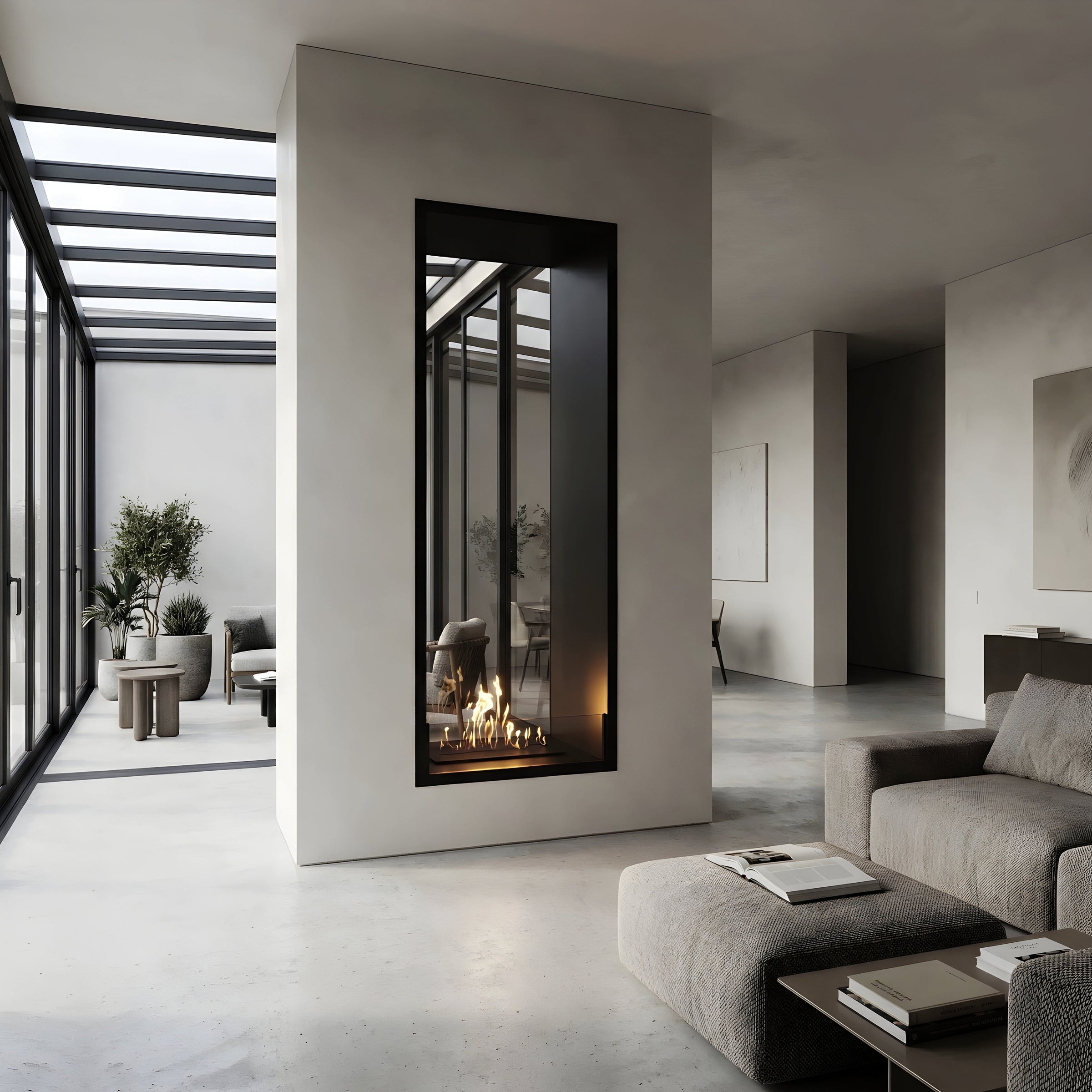 Fame Vertical Doorkijkhaard Enkel Volle Glas 60 x 100 cm – afbeelding 2