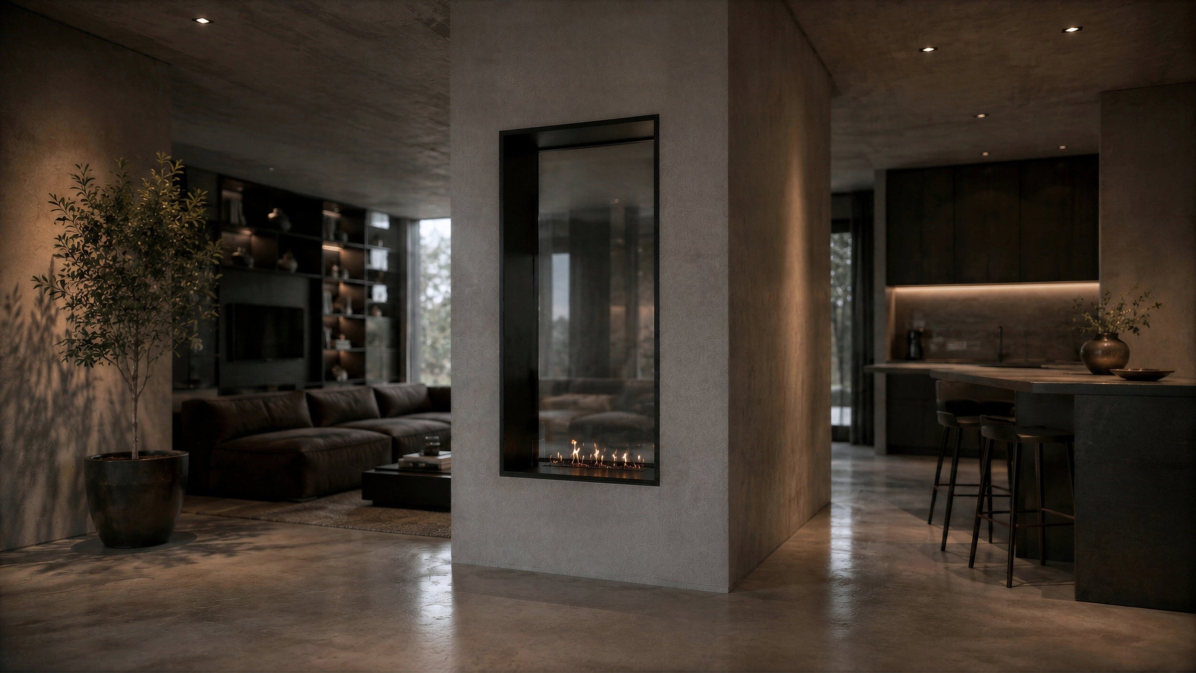 Fame Vertical Doorkijkhaard Enkel Volle Glas 60 x 100 cm – afbeelding 3