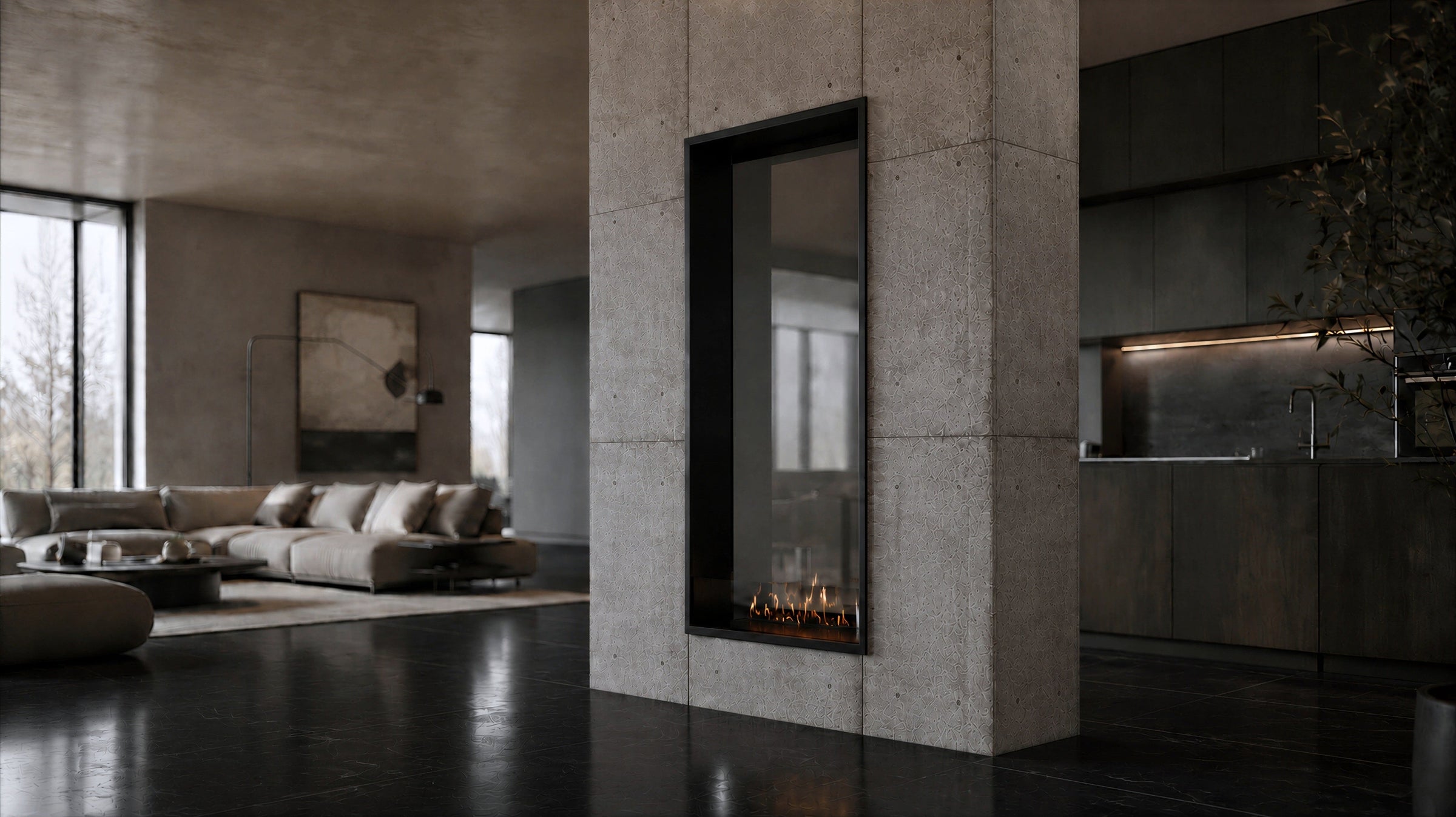 Fame Vertical Doorkijkhaard Enkel Volle Glas 60 x 120 cm – afbeelding 2