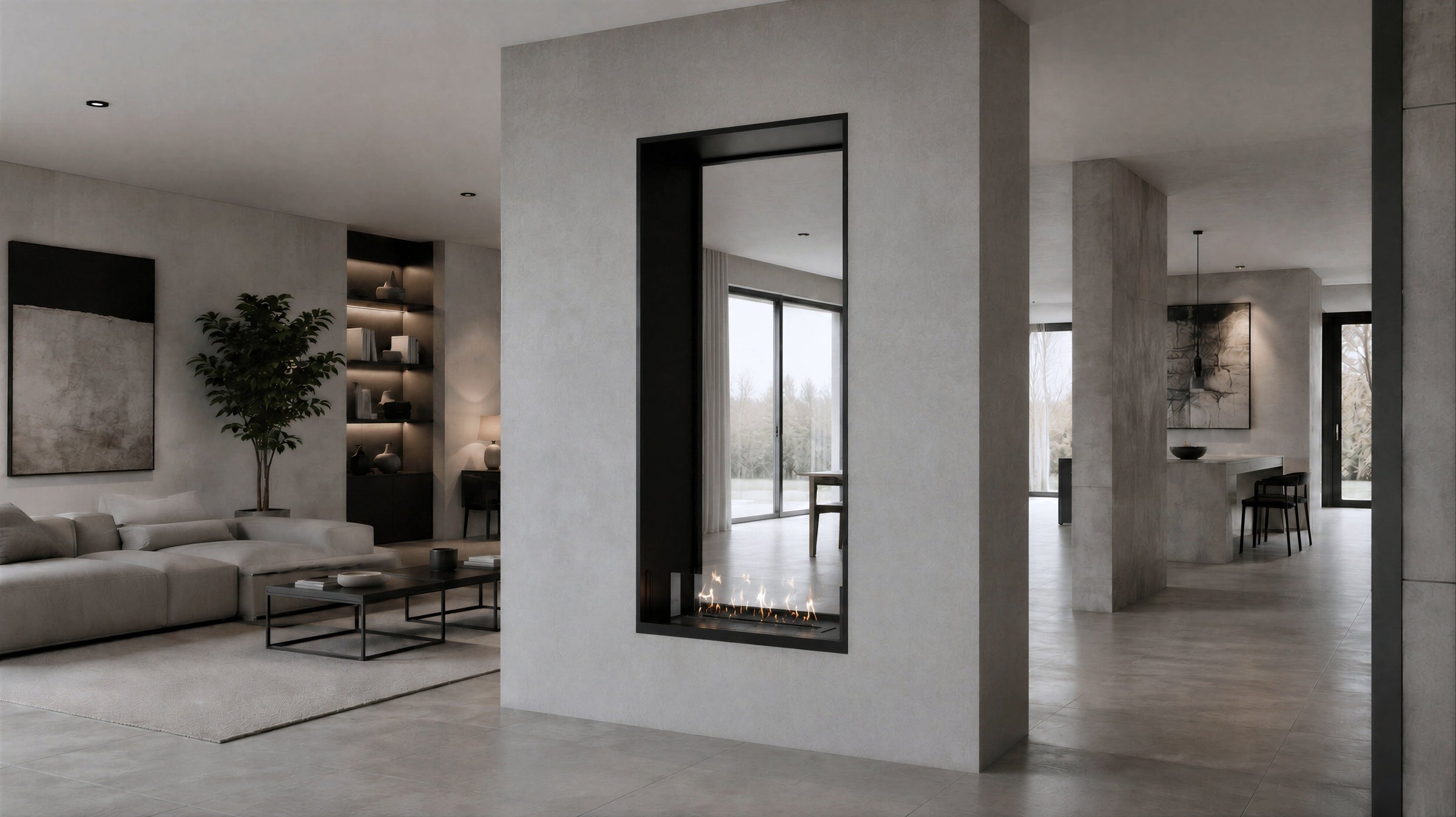 Fame Vertical Doorkijkhaard Enkel Volle Glas 60 x 200 cm – afbeelding 2