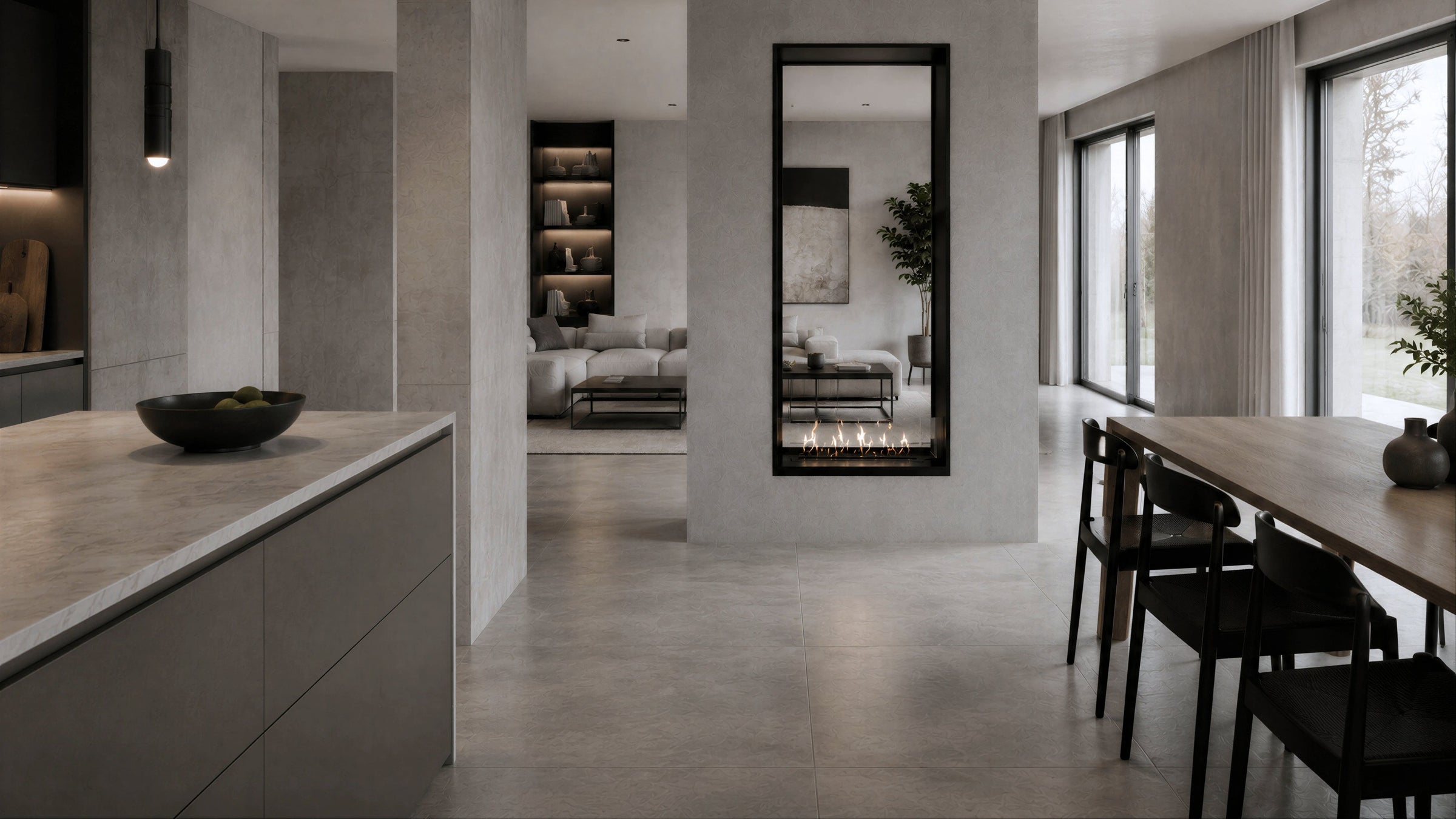 Fame Vertical Doorkijkhaard Enkel Volle Glas 60 x 200 cm – afbeelding 3