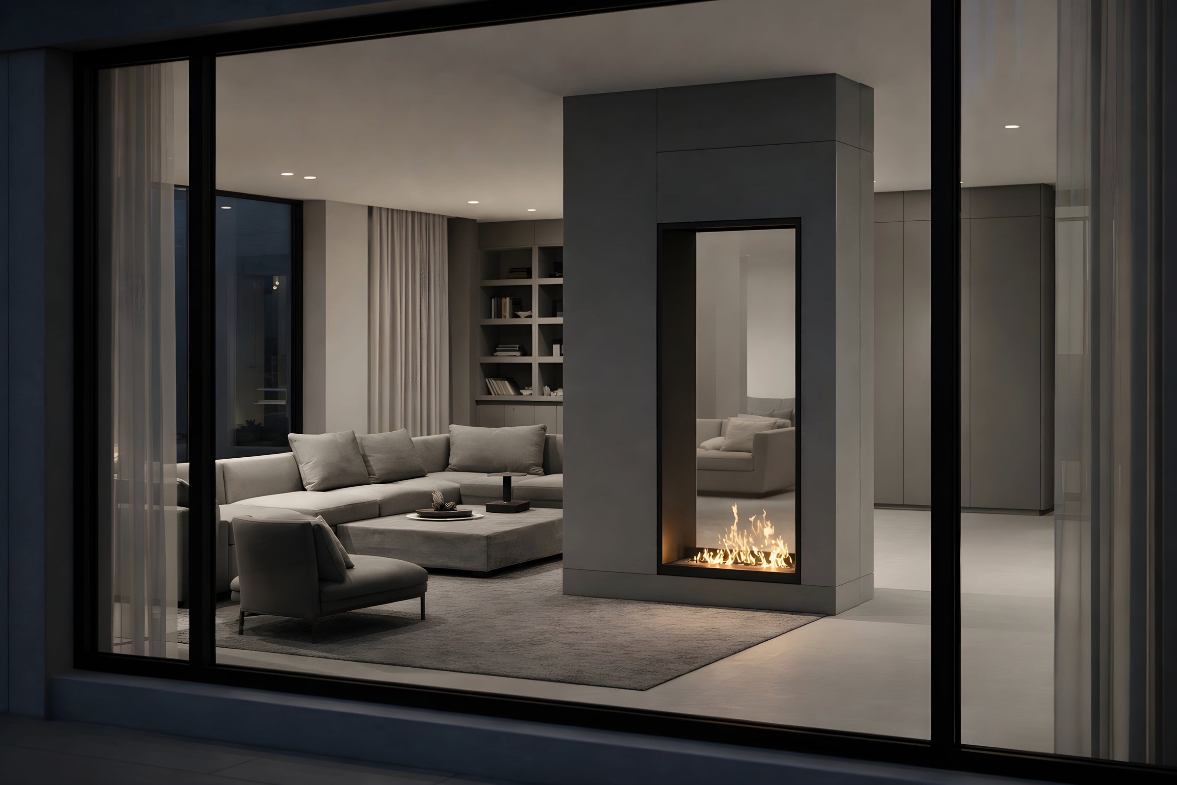 Fame Vertical Doorkijkhaard Enkel Volle Glas 70 x 120 cm – afbeelding 3