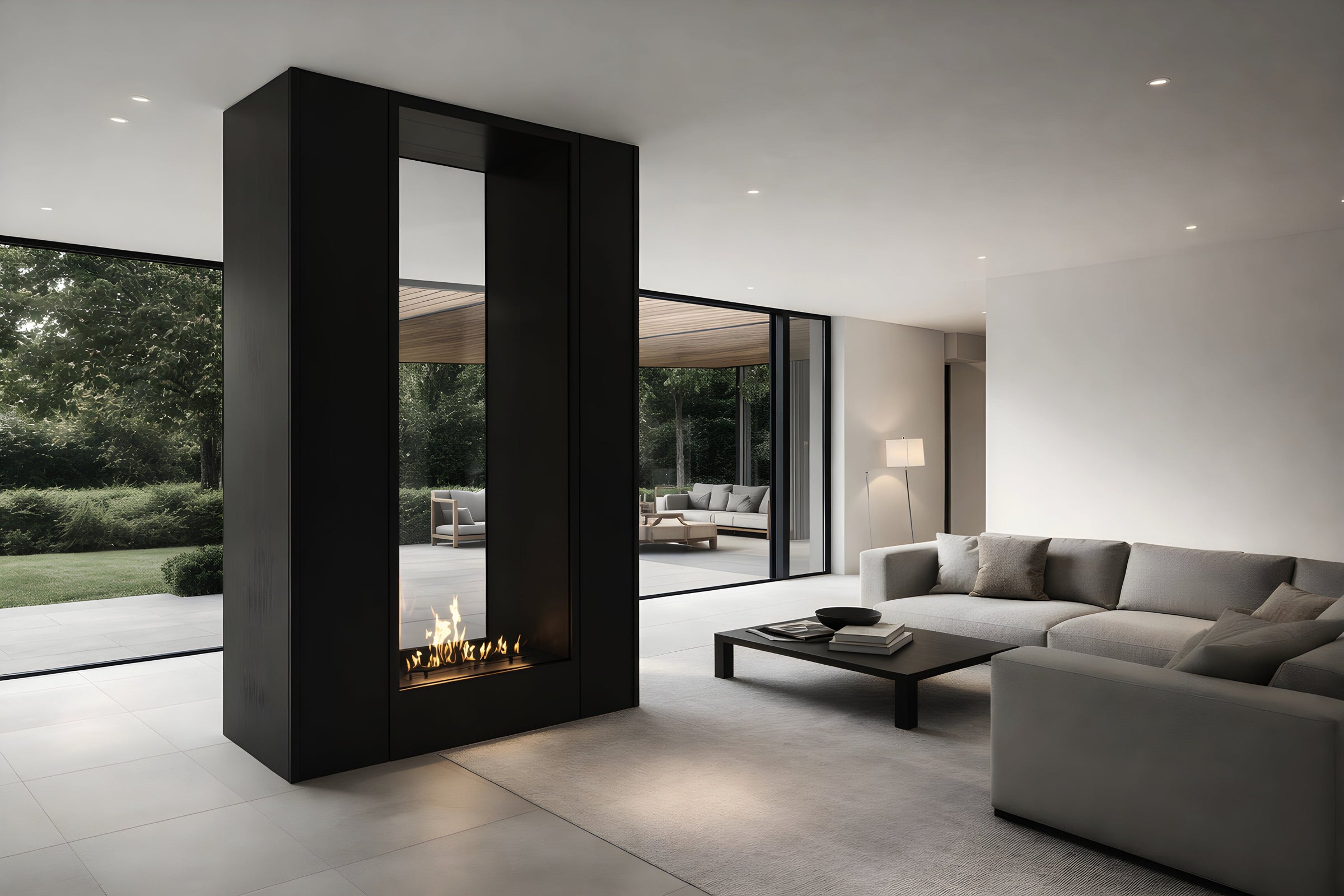 Fame Vertical Doorkijkhaard Enkel Volle Glas 90 x 180 cm – afbeelding 3