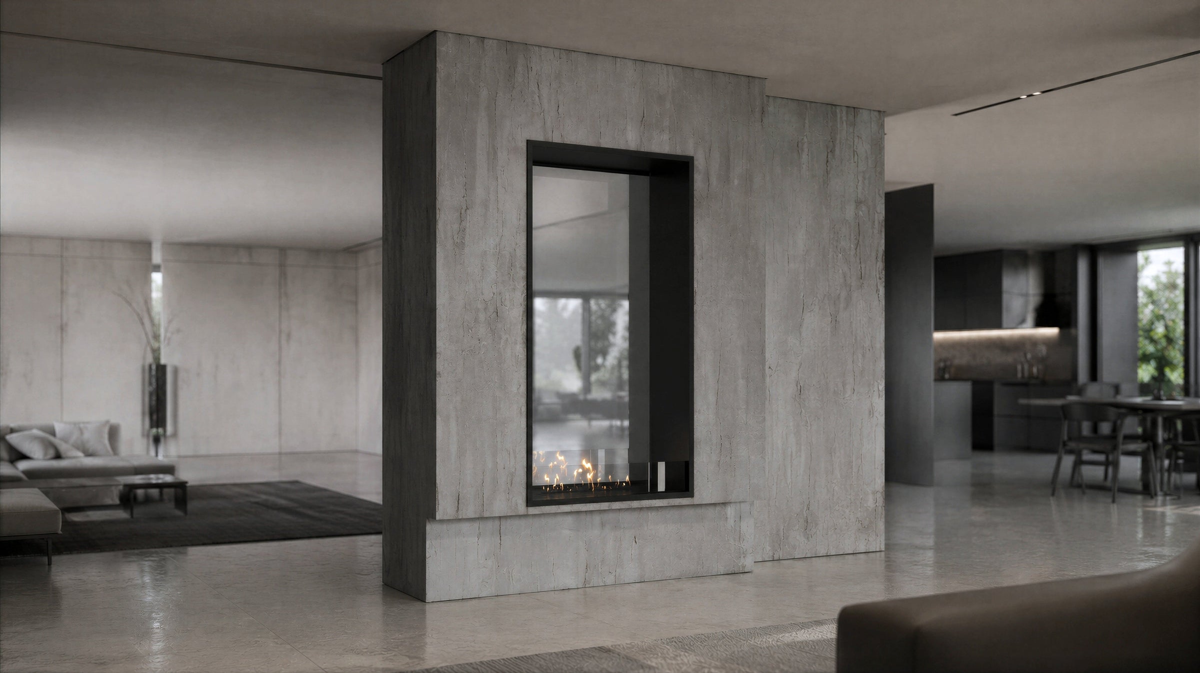Fame Vertical Doorkijkhaard Enkel Volle Glas 70 x 100 cm – afbeelding 2
