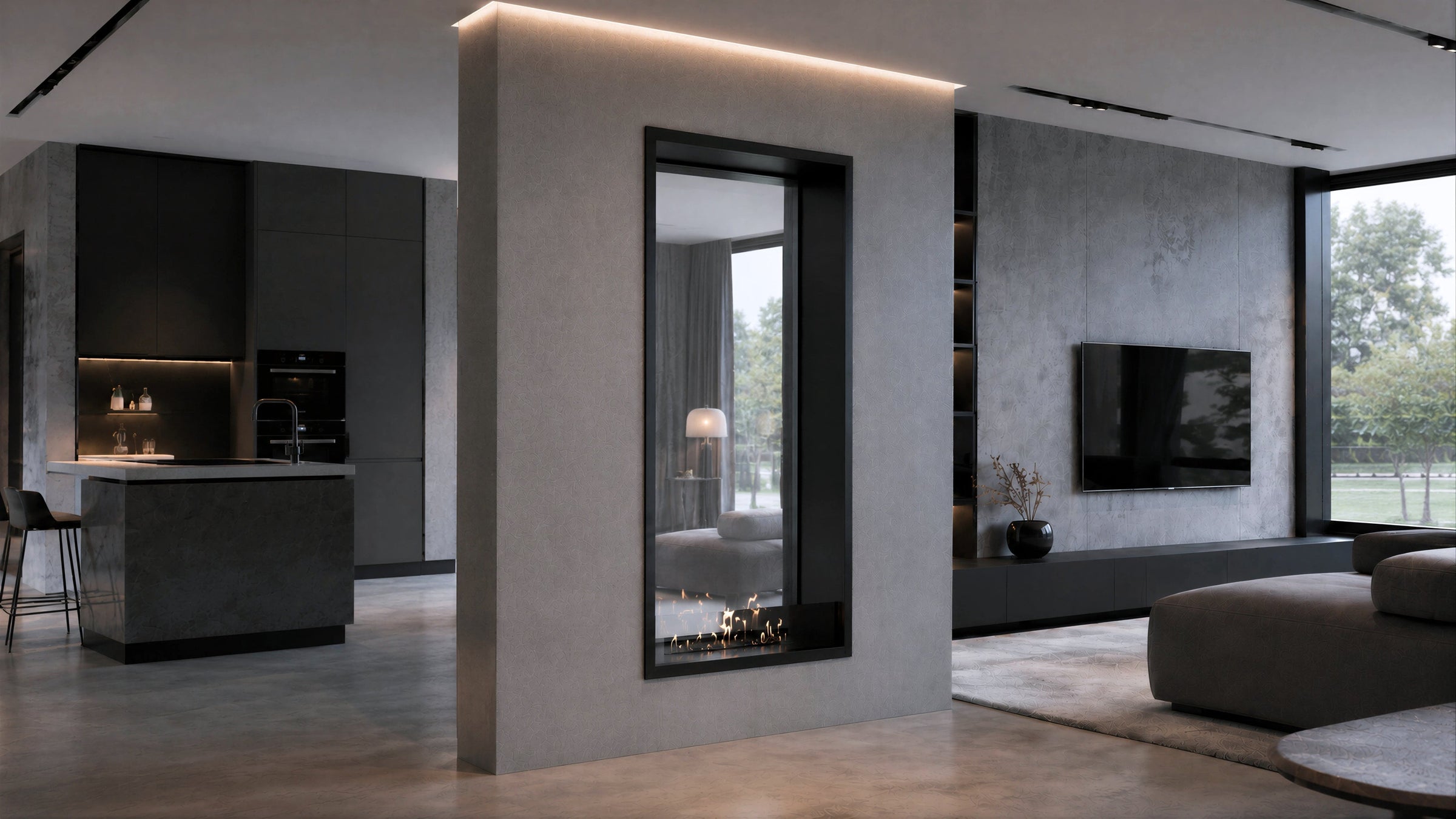 Fame Vertical Doorkijkhaard Enkel Volle Glas 70 x 120 cm – afbeelding 2