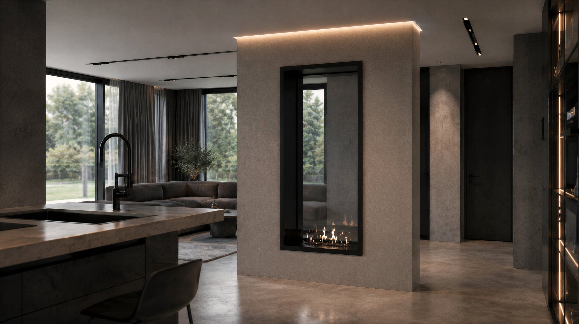 Fame Vertical Doorkijkhaard Enkel Volle Glas 70 x 120 cm – afbeelding 3