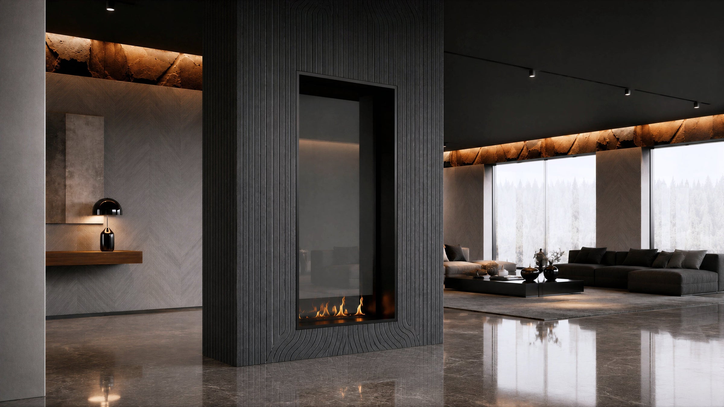Fame Vertical Doorkijkhaard Enkel Volle Glas 70 x 140 cm – afbeelding 2