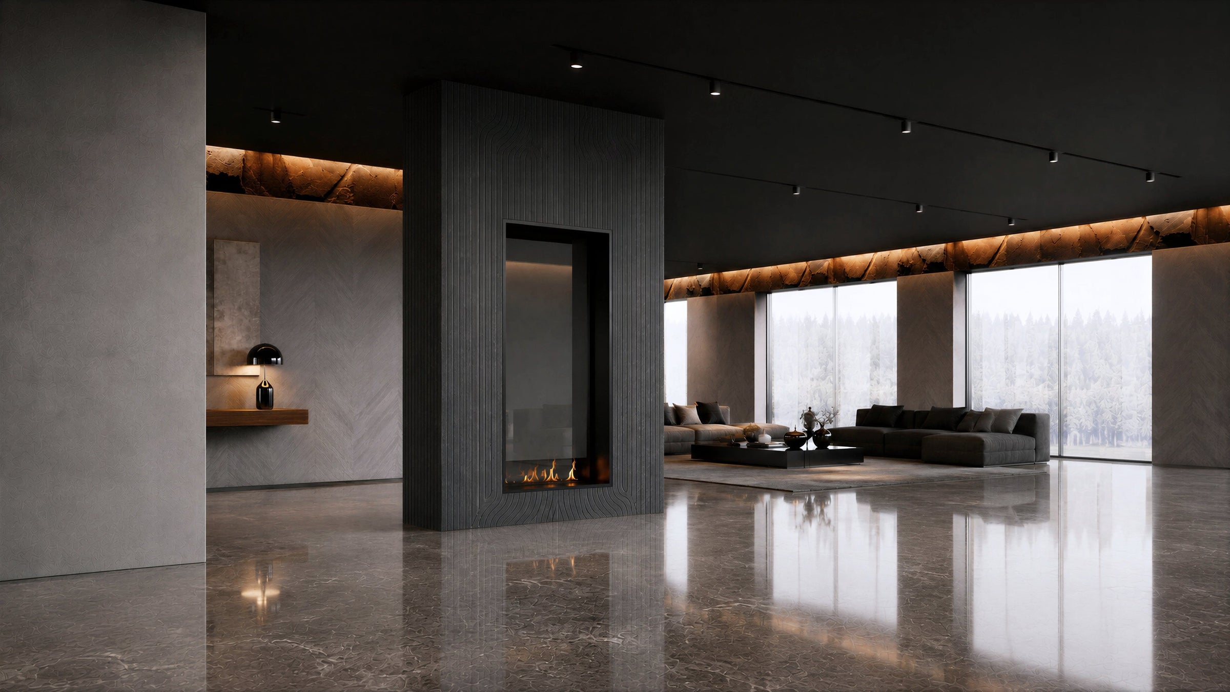 Fame Vertical Doorkijkhaard Enkel Volle Glas 70 x 140 cm – afbeelding 3