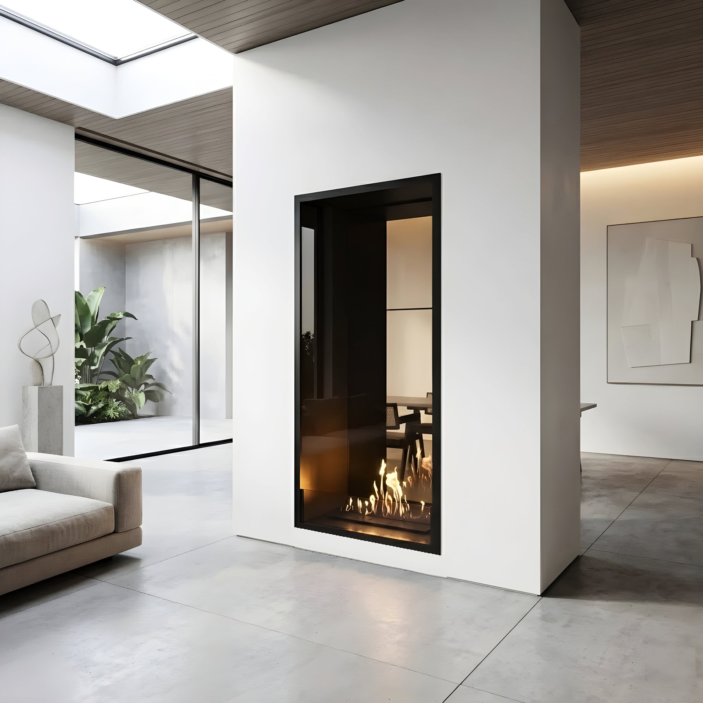 Fame Vertical Doorkijkhaard Enkel Volle Glas 70 x 160 cm – afbeelding 4
