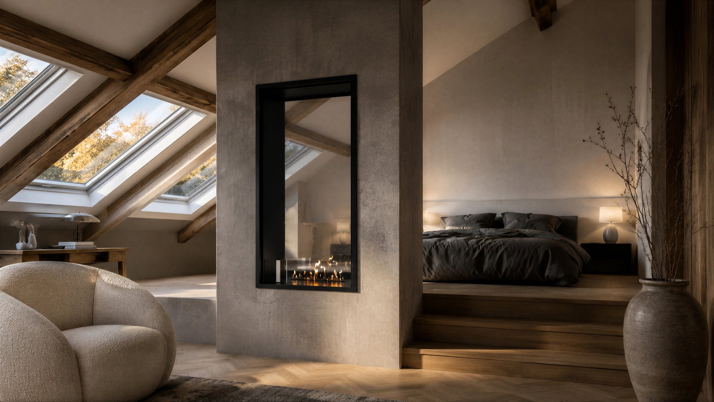 Fame Vertical Doorkijkhaard Enkel Volle Glas 70 x 200 cm – afbeelding 2