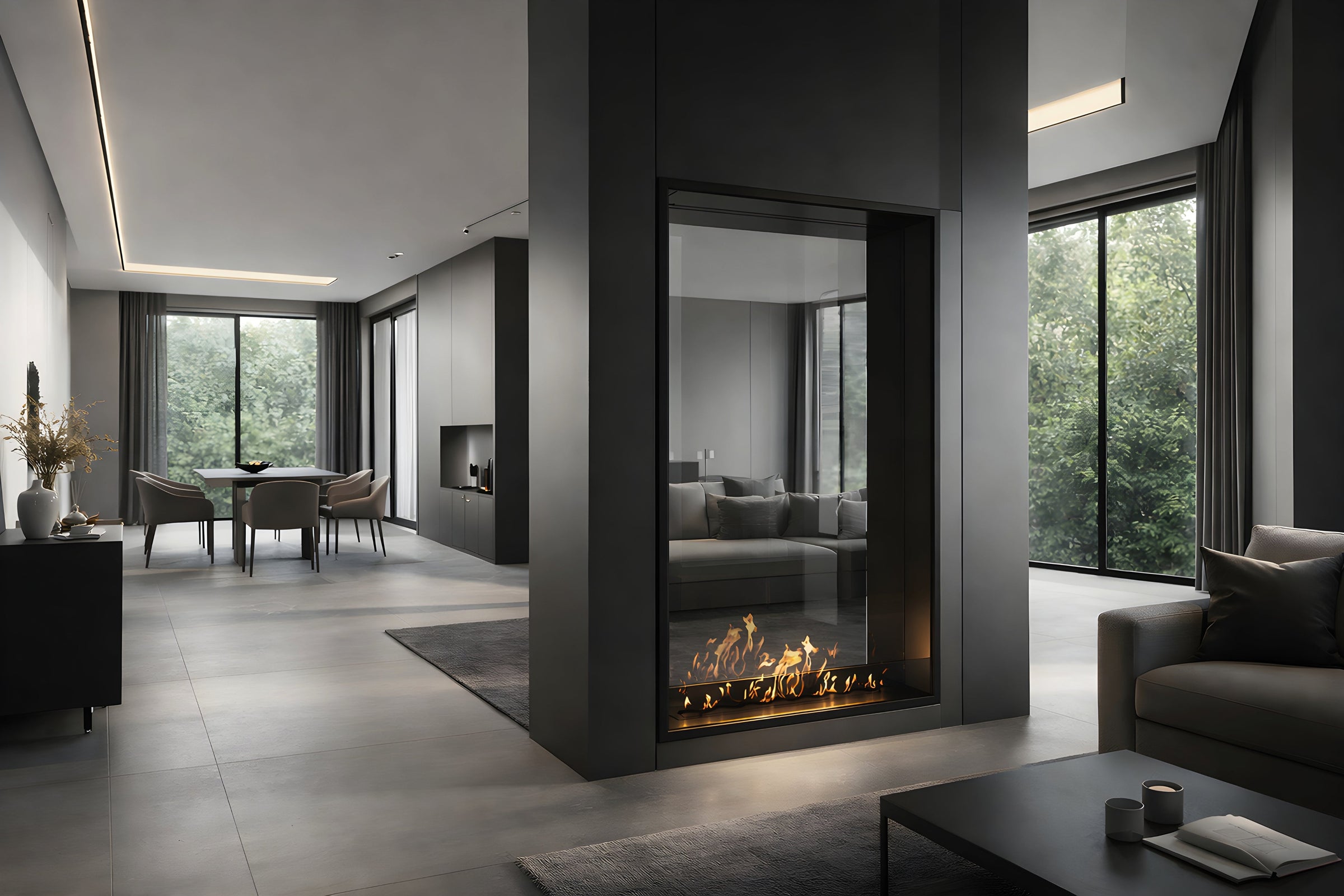 Fame Vertical Doorkijkhaard Enkel Volle Glas 100 x 140 cm – afbeelding 2