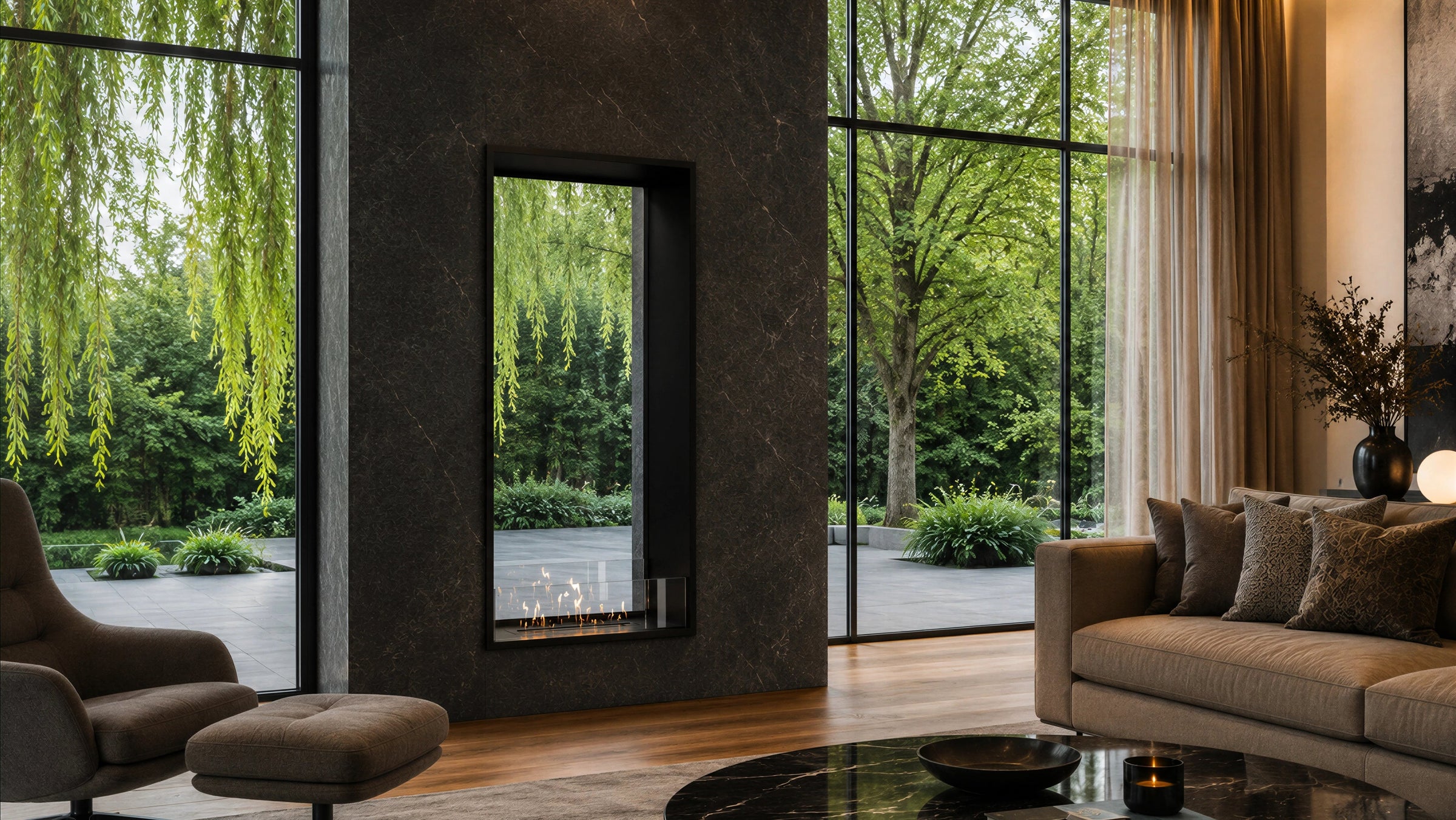 Fame Vertical Doorkijkhaard Enkel Volle Glas 80 x 100 cm – afbeelding 2