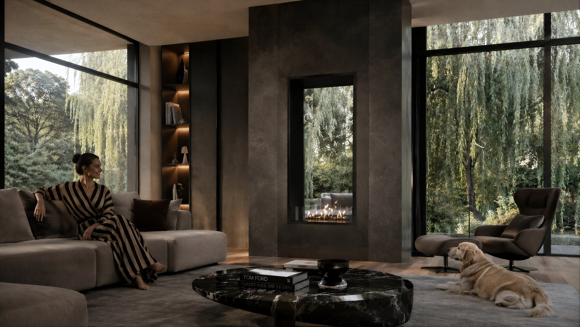 Fame Vertical Doorkijkhaard Enkel Volle Glas 80 x 120 cm – afbeelding 2