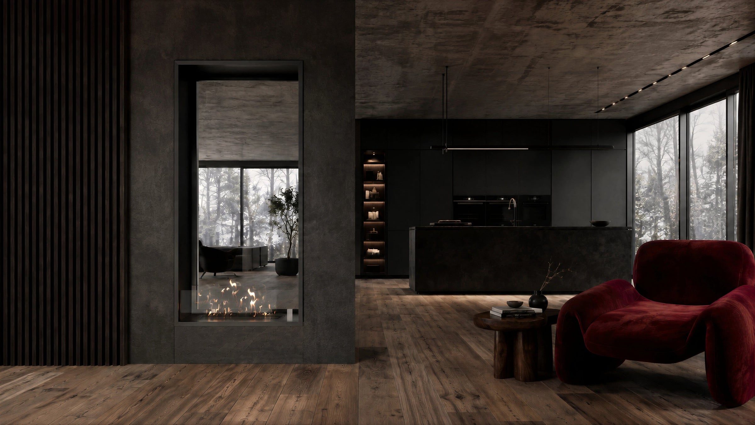 Fame Vertical Doorkijkhaard Enkel Volle Glas 80 x 140 cm – afbeelding 2