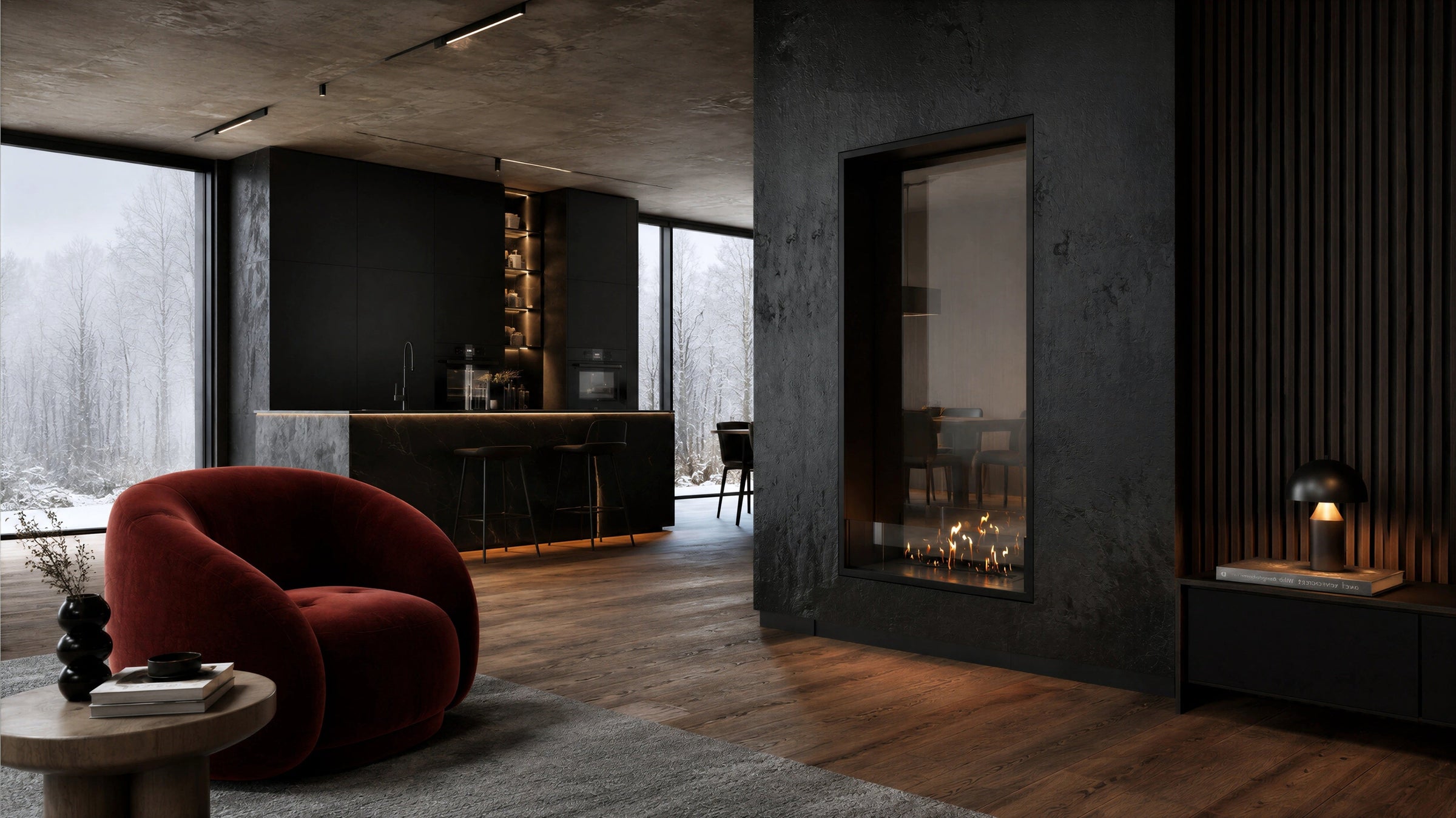 Fame Vertical Doorkijkhaard Enkel Volle Glas 80 x 160 cm – afbeelding 2