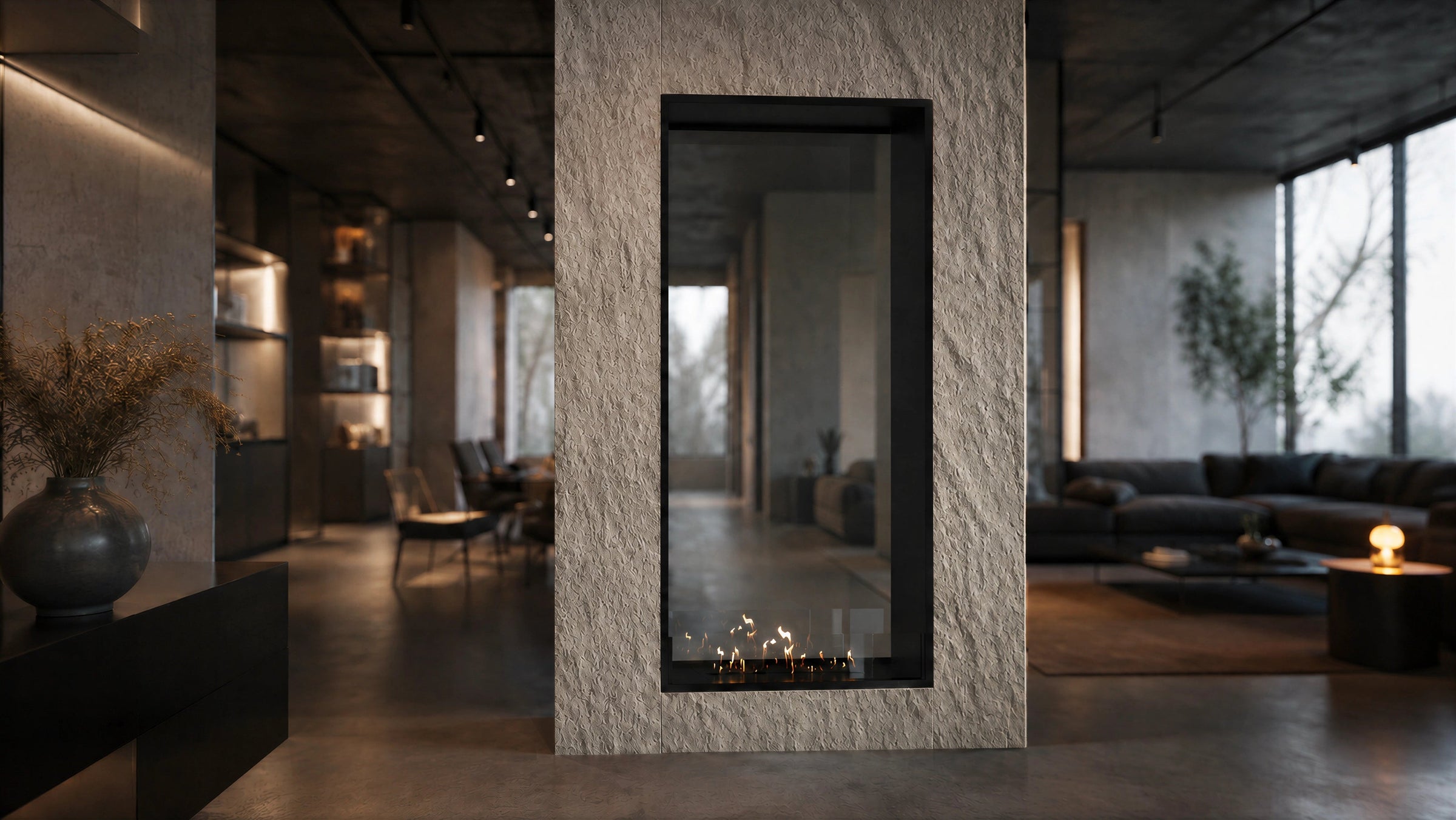 Fame Vertical Doorkijkhaard Enkel Volle Glas 80 x 180 cm – afbeelding 2
