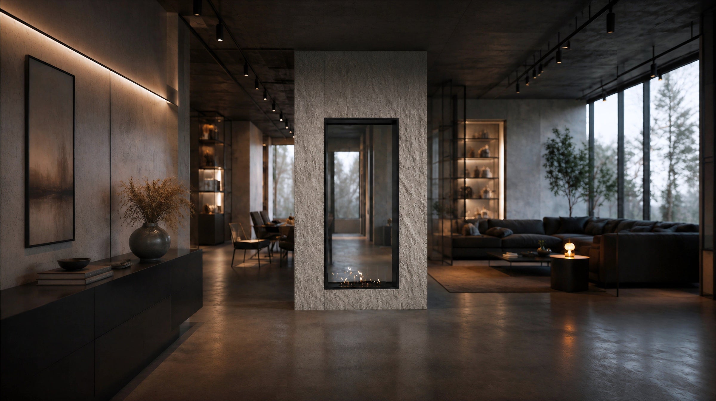 Fame Vertical Doorkijkhaard Enkel Volle Glas 80 x 180 cm – afbeelding 3