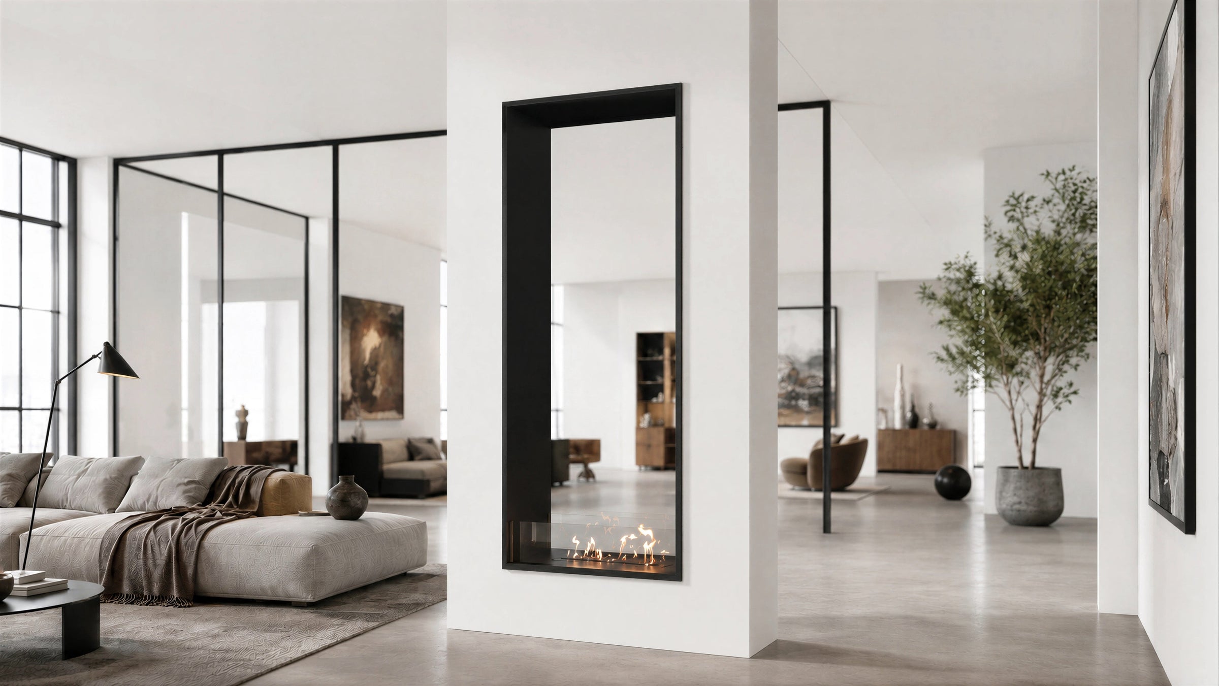 Fame Vertical Doorkijkhaard Enkel Volle Glas 80 x 200 cm – afbeelding 2