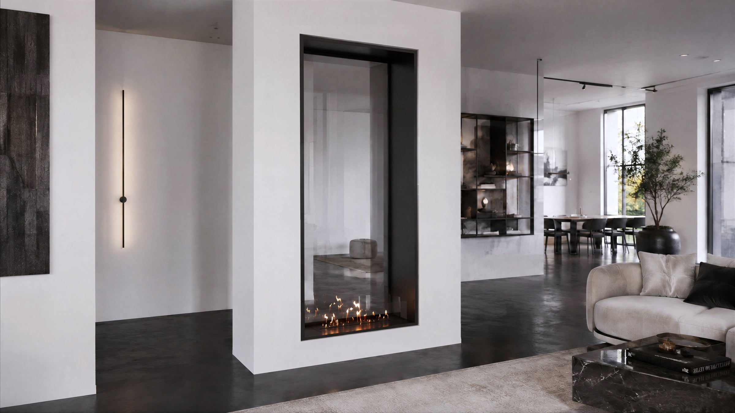 Fame Vertical Doorkijkhaard Enkel Volle Glas 90 x 160 cm – afbeelding 2