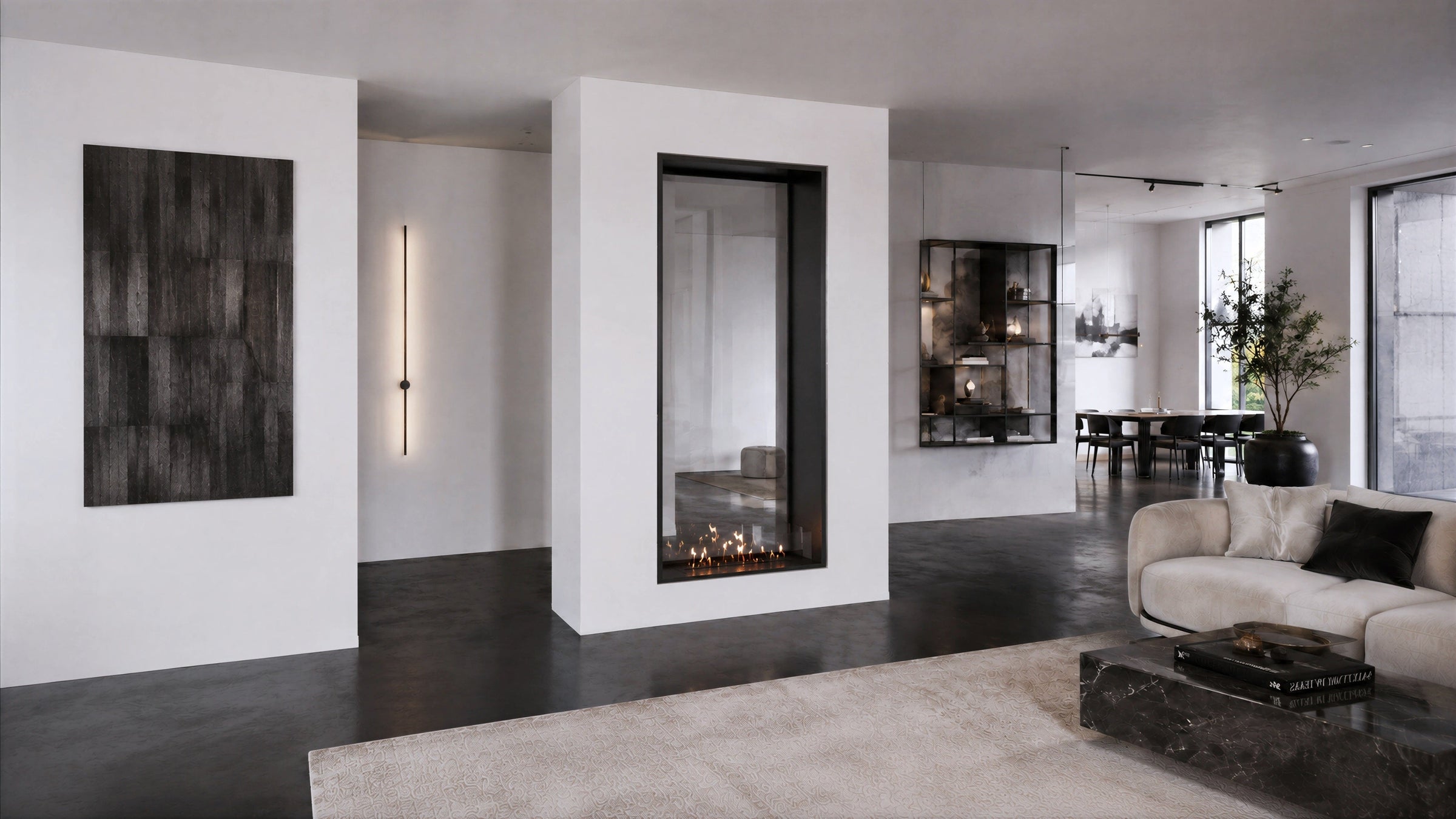 Fame Vertical Doorkijkhaard Enkel Volle Glas 90 x 160 cm – afbeelding 3