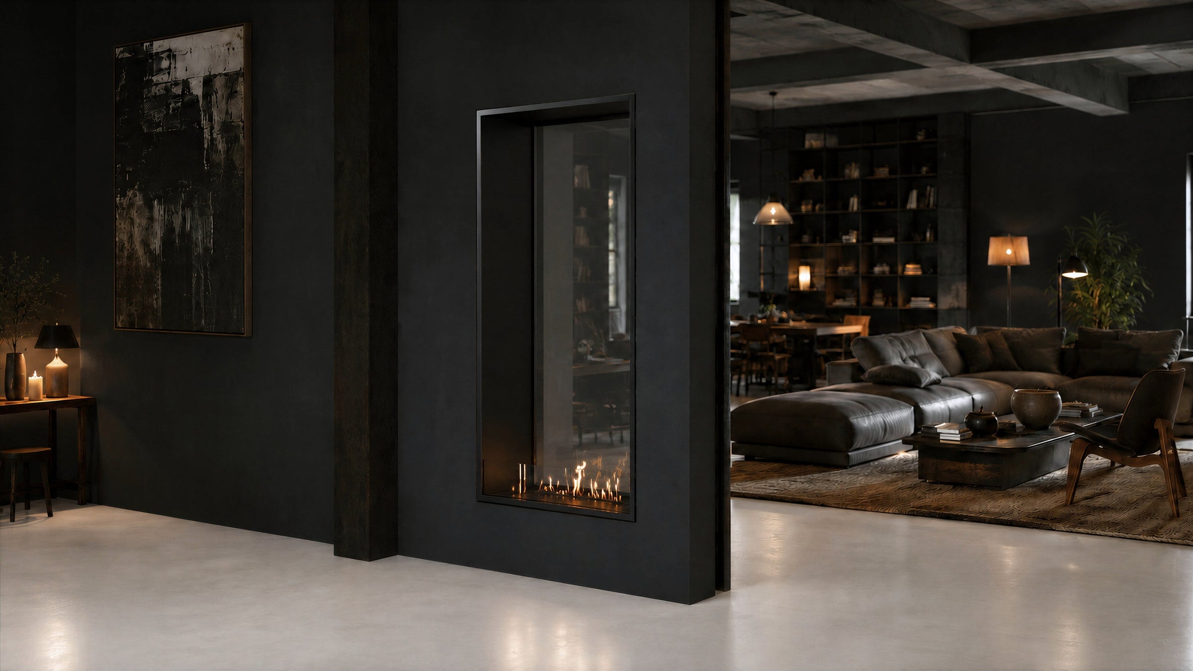 Fame Vertical Doorkijkhaard Enkel Volle Glas 90 x 200 cm – afbeelding 2
