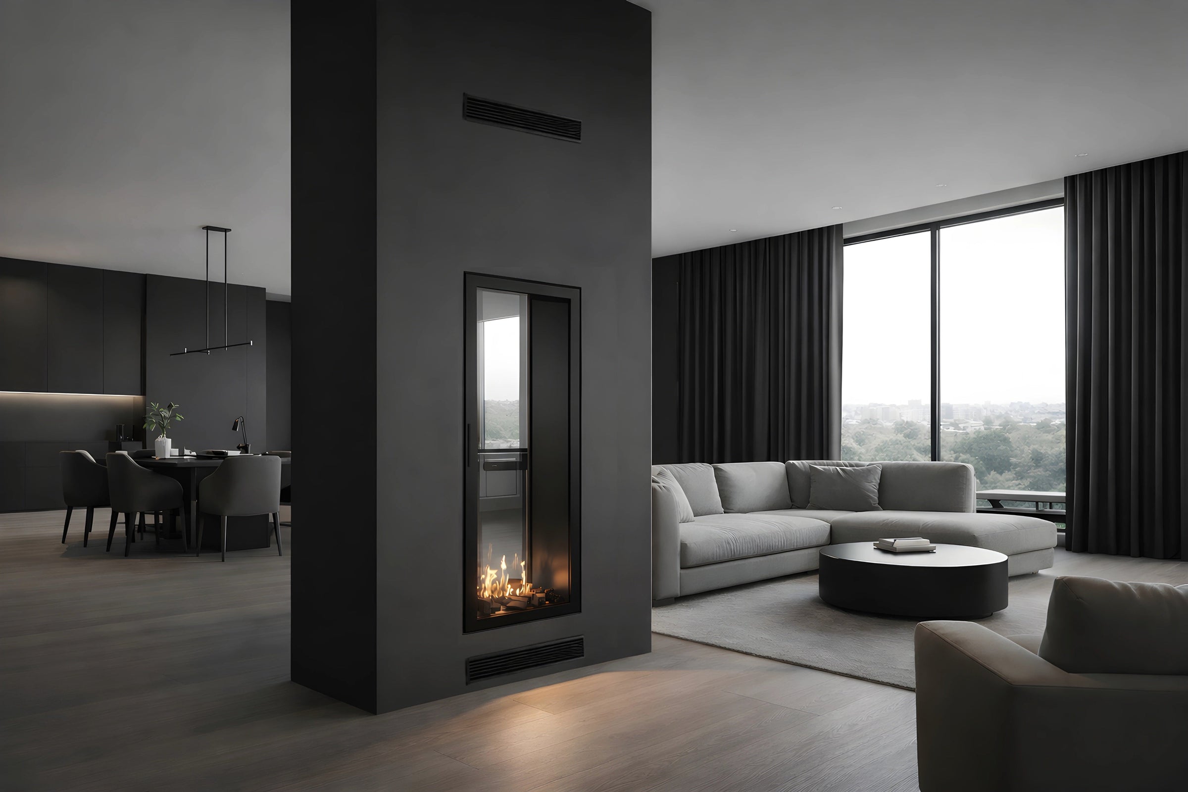 Fame Vertical Doorkijkhaard Met Volle Glas 60 x 180 cm – afbeelding 3