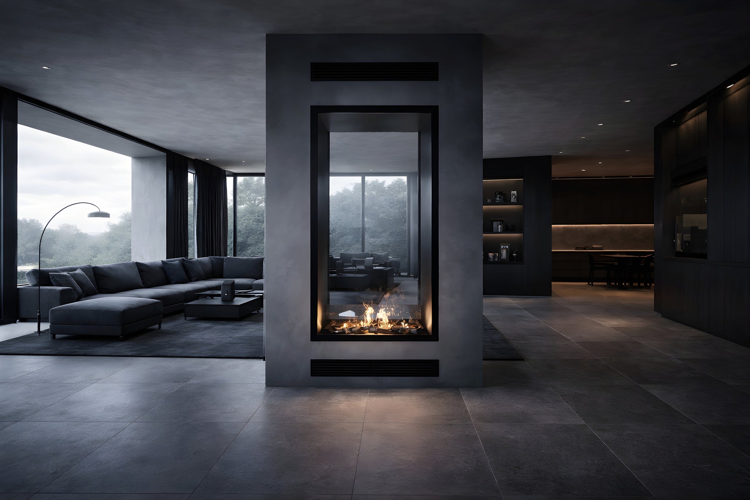 Fame Vertical Doorkijkhaard Met Volle Glas 90 x 140 cm – afbeelding 3