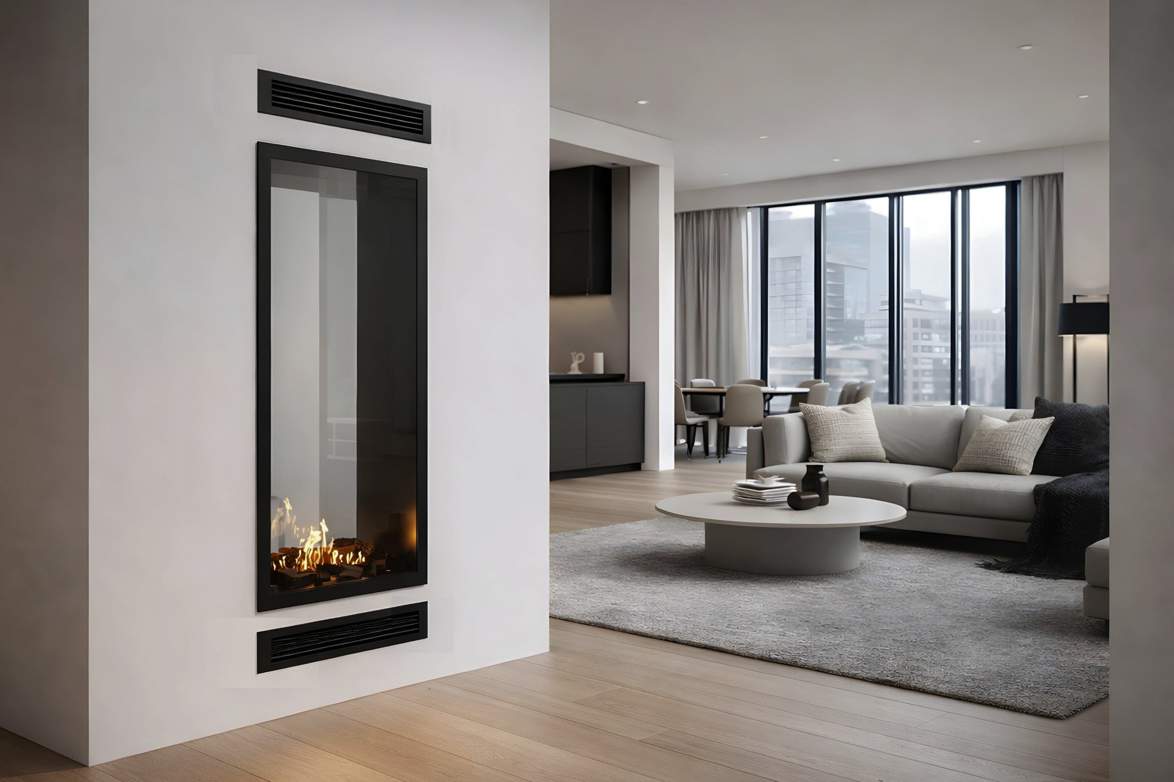 Fame Vertical Doorkijkhaard Met Volle Glas 70 x 200 cm – afbeelding 3