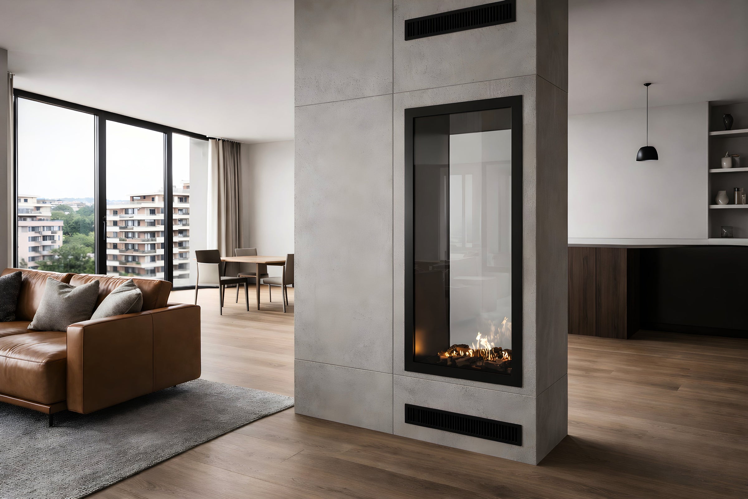 Fame Vertical Doorkijkhaard Met Volle Glas 70 x 140 cm – afbeelding 4