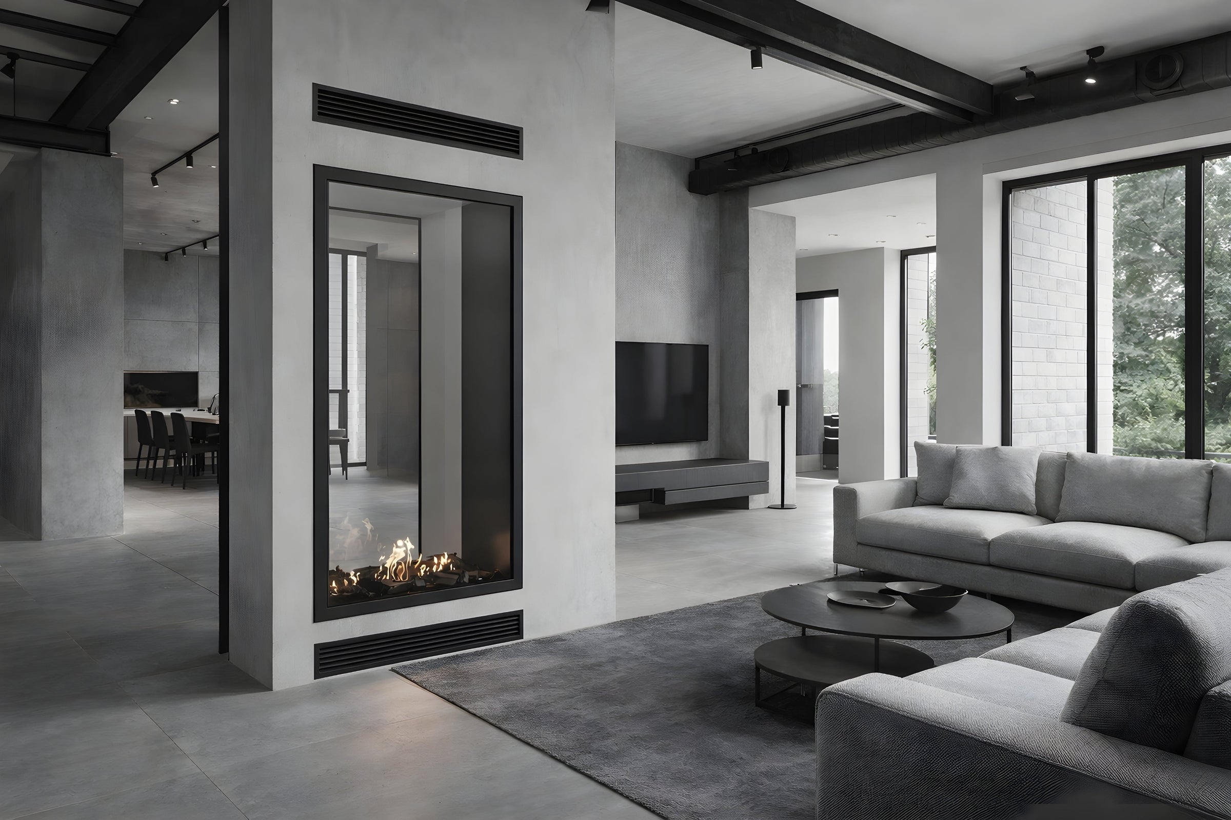 Fame Vertical Doorkijkhaard Met Volle Glas 80 x 140 cm – afbeelding 4