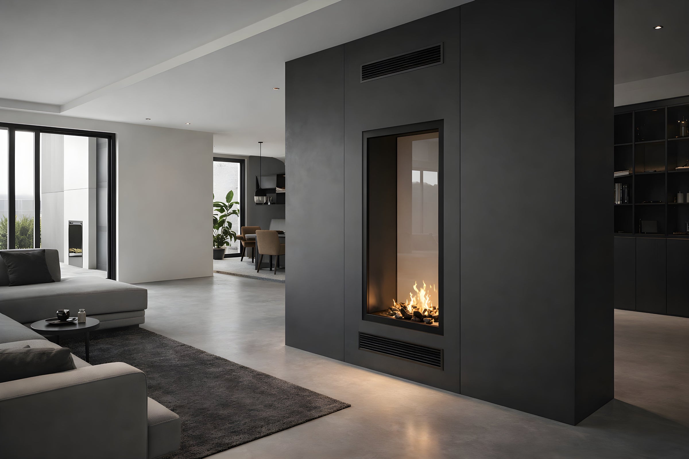 Fame Vertical Doorkijkhaard Met Volle Glas 80 x 140 cm – afbeelding 3