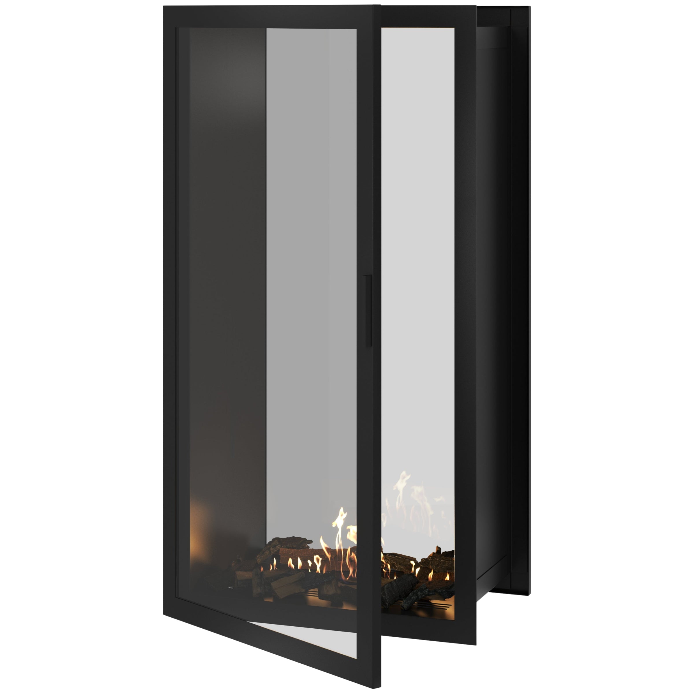 Fame Vertical Doorkijkhaard Met Volle Glas 80 x 200 cm – afbeelding 1