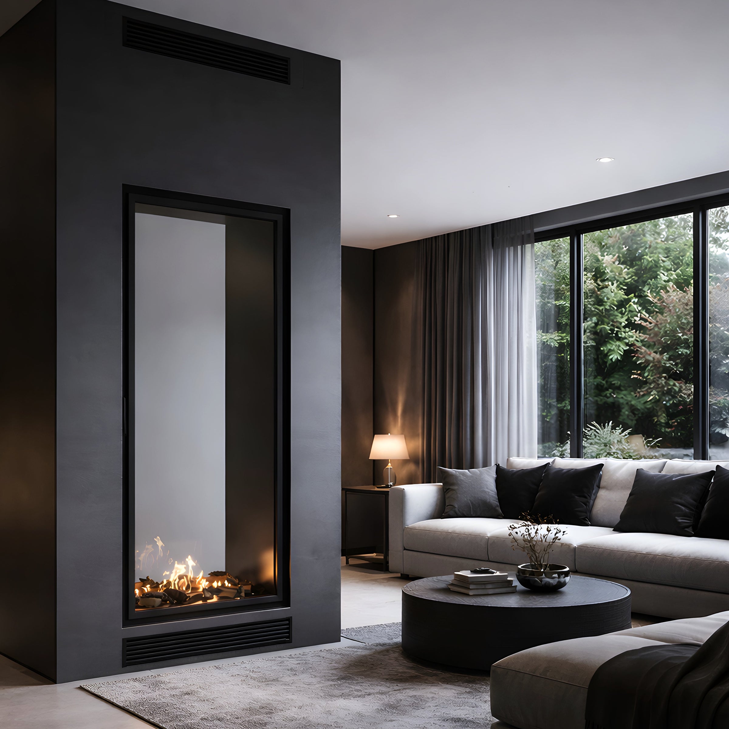 Fame Vertical Doorkijkhaard Met Volle Glas 90 x 140 cm – afbeelding 2