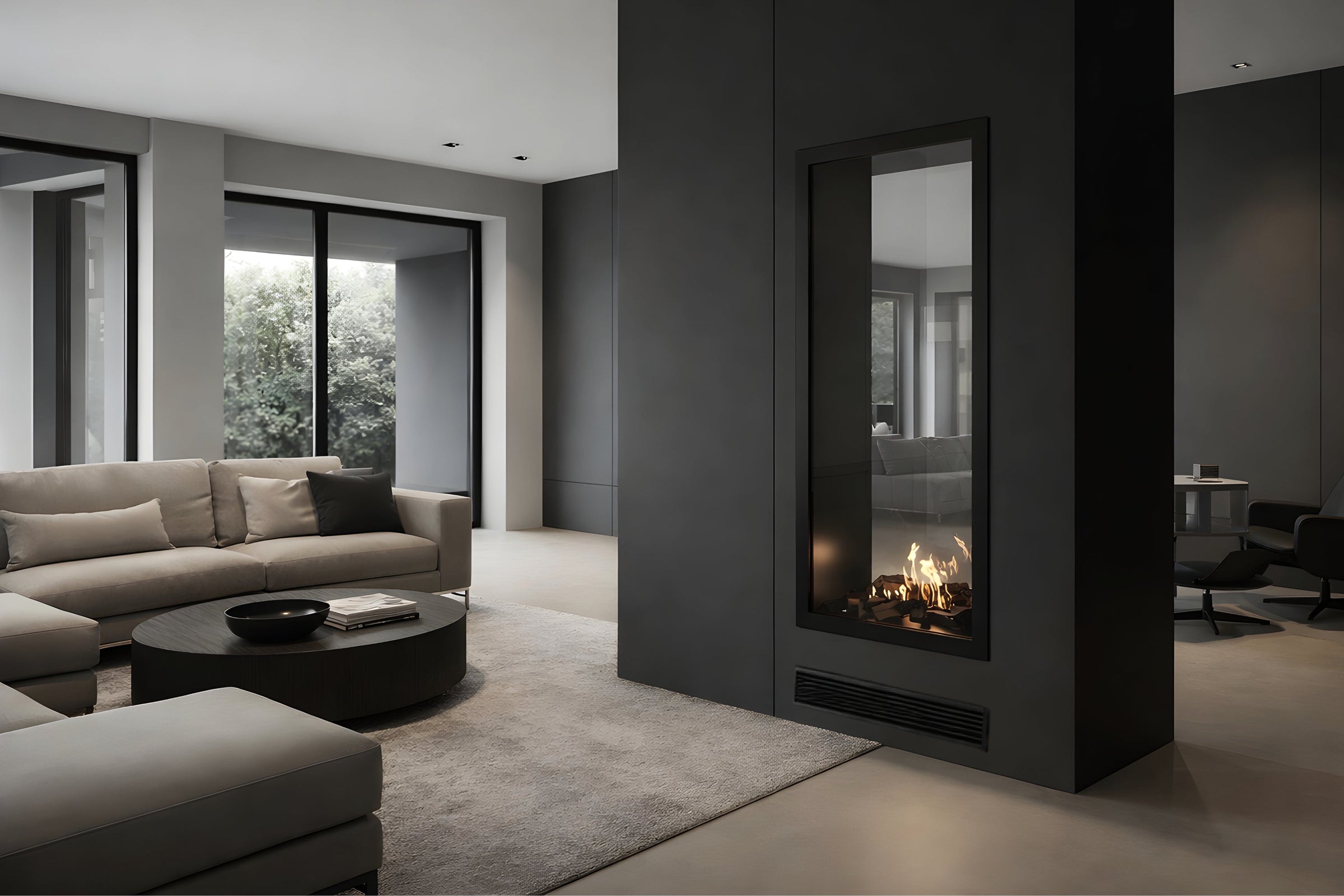 Fame Vertical Doorkijkhaard Met Volle Glas 70 x 180 cm – afbeelding 2