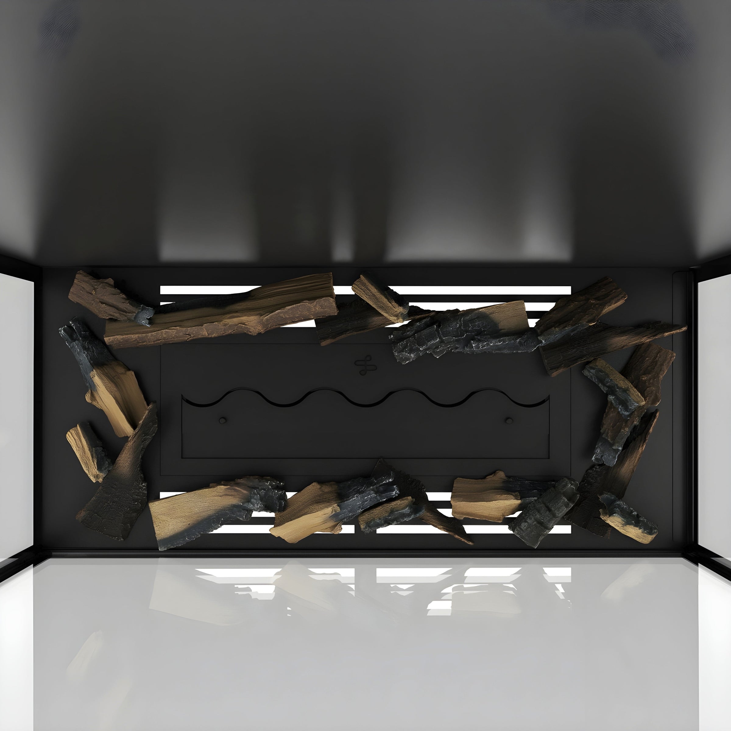 Made Vertical roomdivider met volle glaswand — zijaanzicht