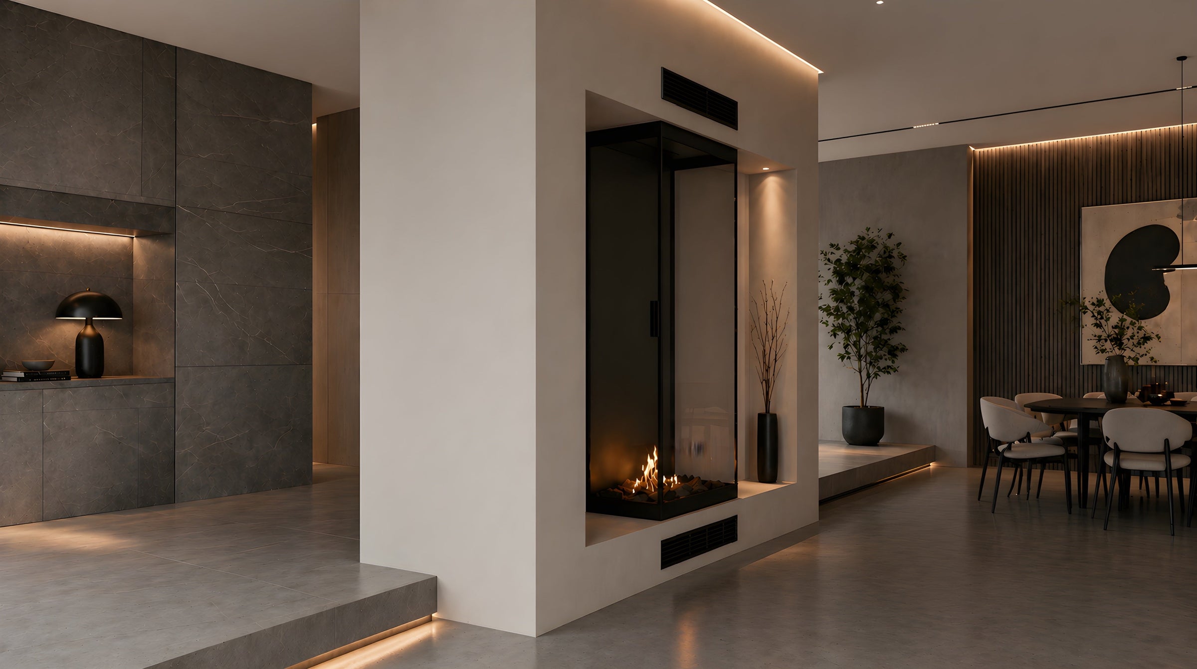 Made Driezijdig Vertical Roomdivider Volle Glas 60 x 160 cm – afbeelding 4