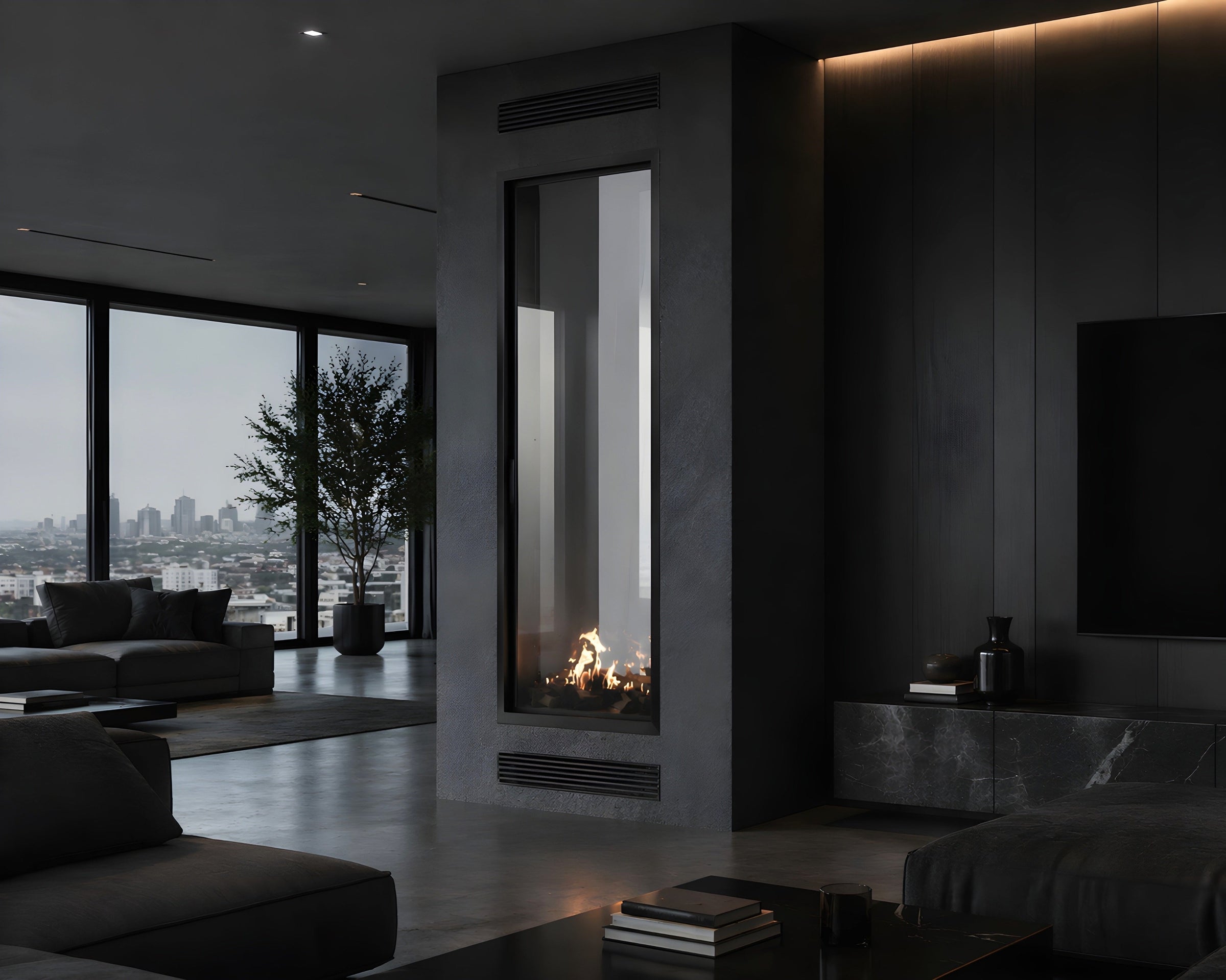 Fame Vertical Doorkijkhaard Met Volle Glas 100 x 120 cm – afbeelding 3