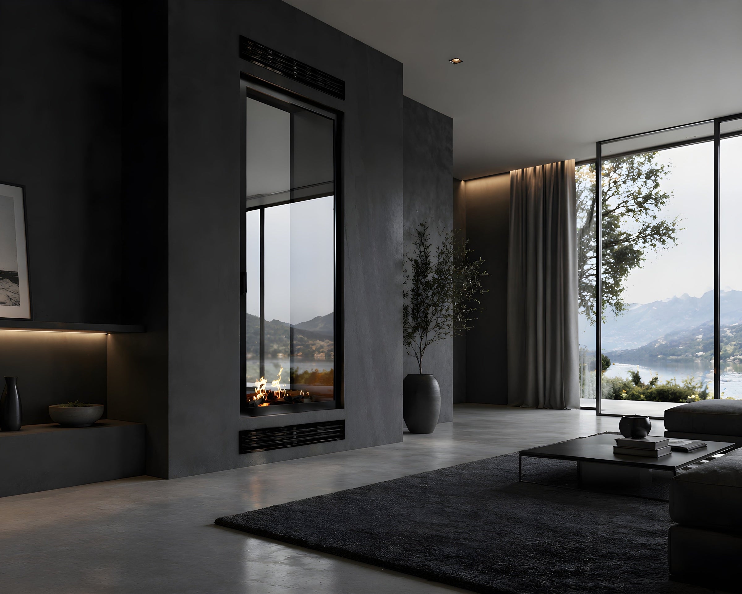 Fame Vertical Doorkijkhaard Met Volle Glas 100 x 180 cm – afbeelding 2