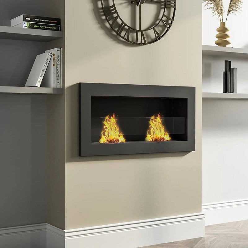 Foggia Zwart Bio Ethanol Inbouwhaard 90 cm – afbeelding 3