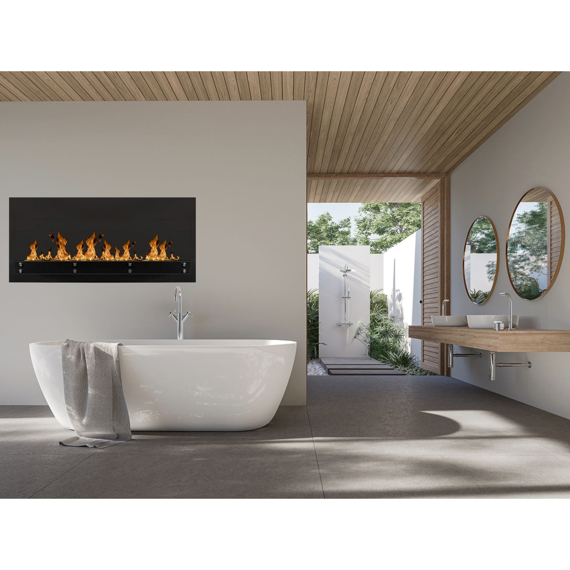 Fudi Zwart Bio Ethanol Wandhaard 154 cm – afbeelding 2