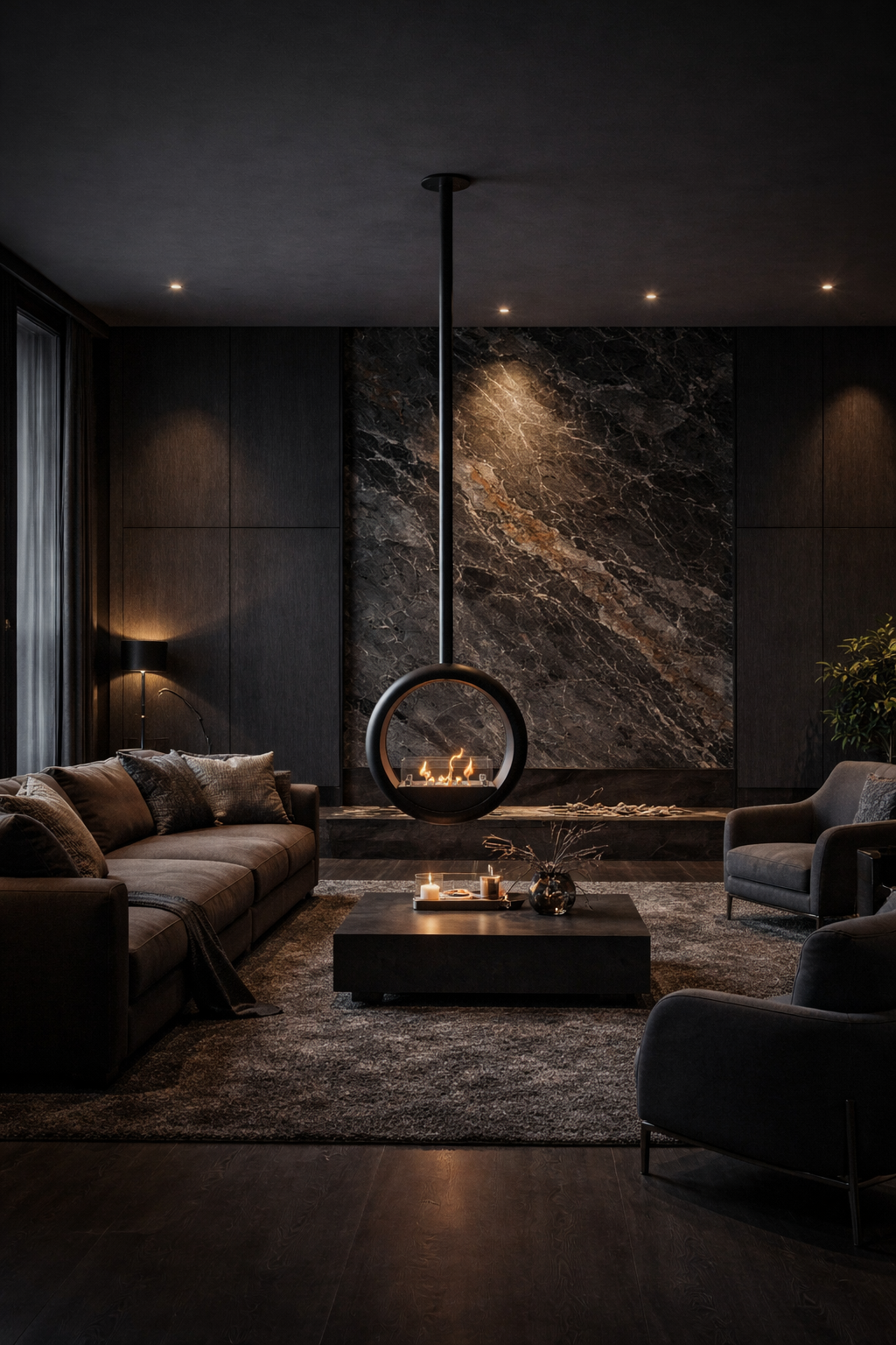 Render van plafondhaard D50 — achterkantaanzicht