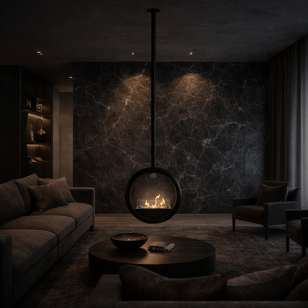 Render van plafondhaard — zijaanzicht