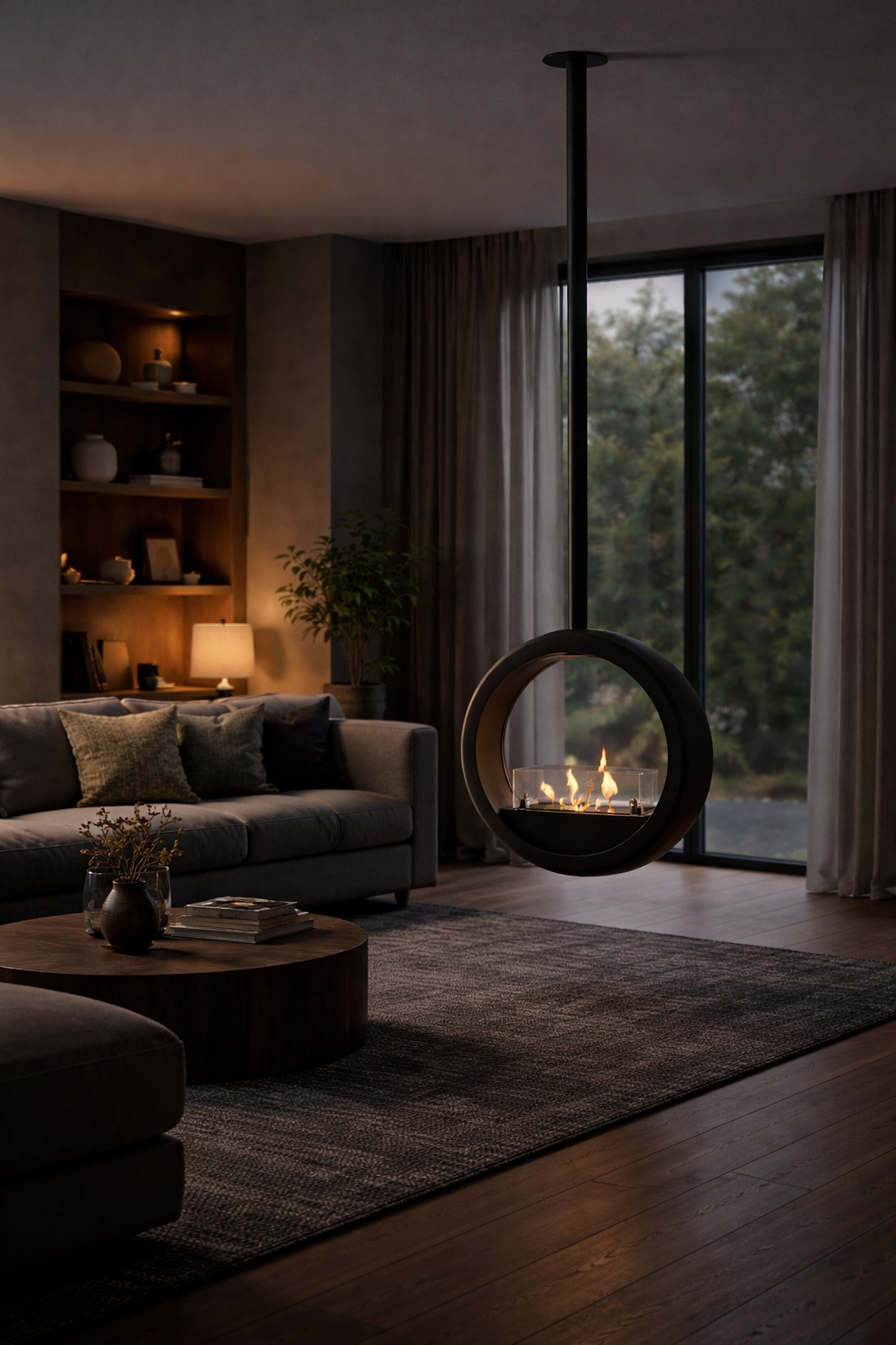 Render van plafondhaard D50 — detail montagebeugel