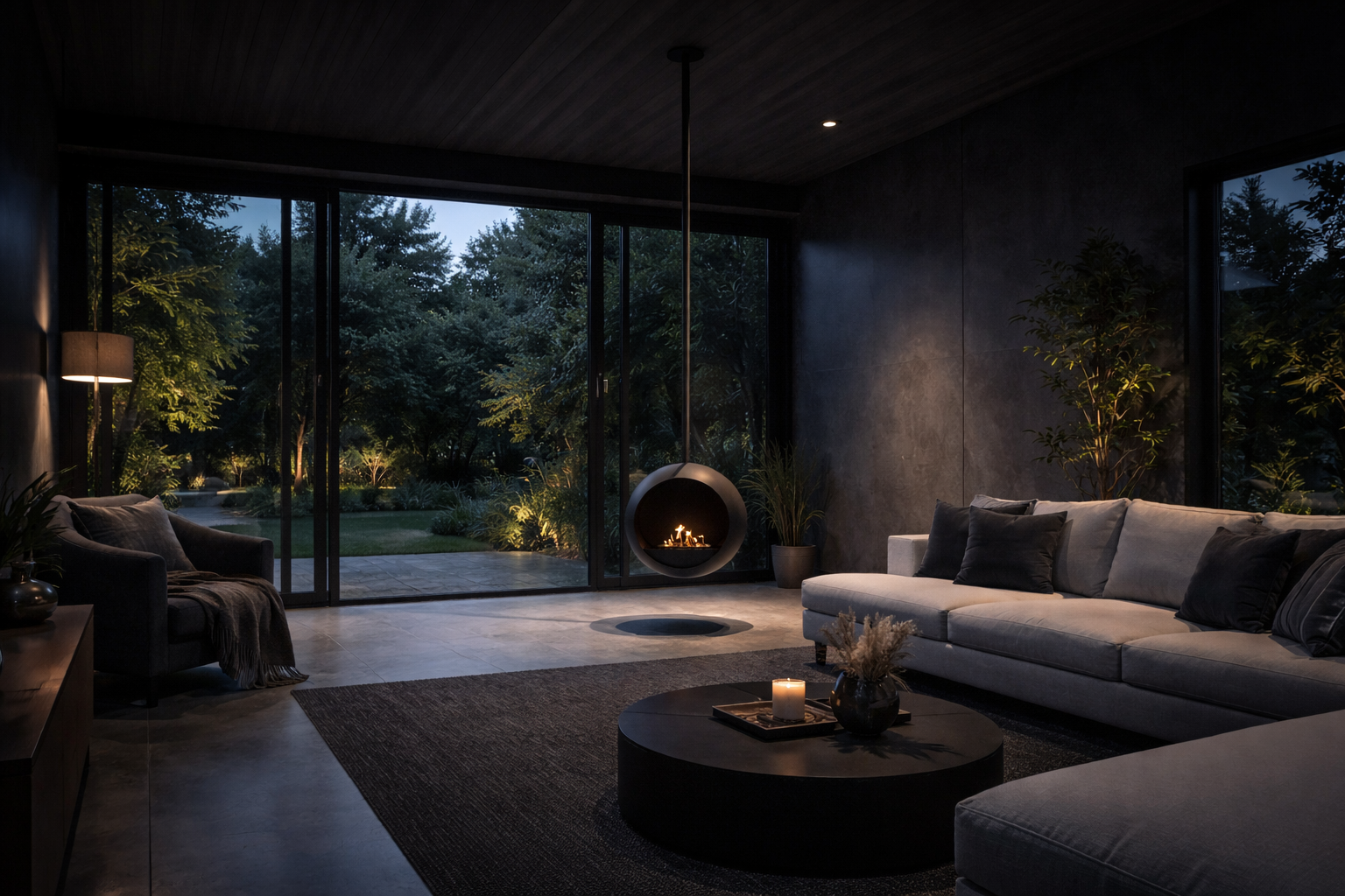 Render van plafondhaard D50 — schuinaanzicht links
