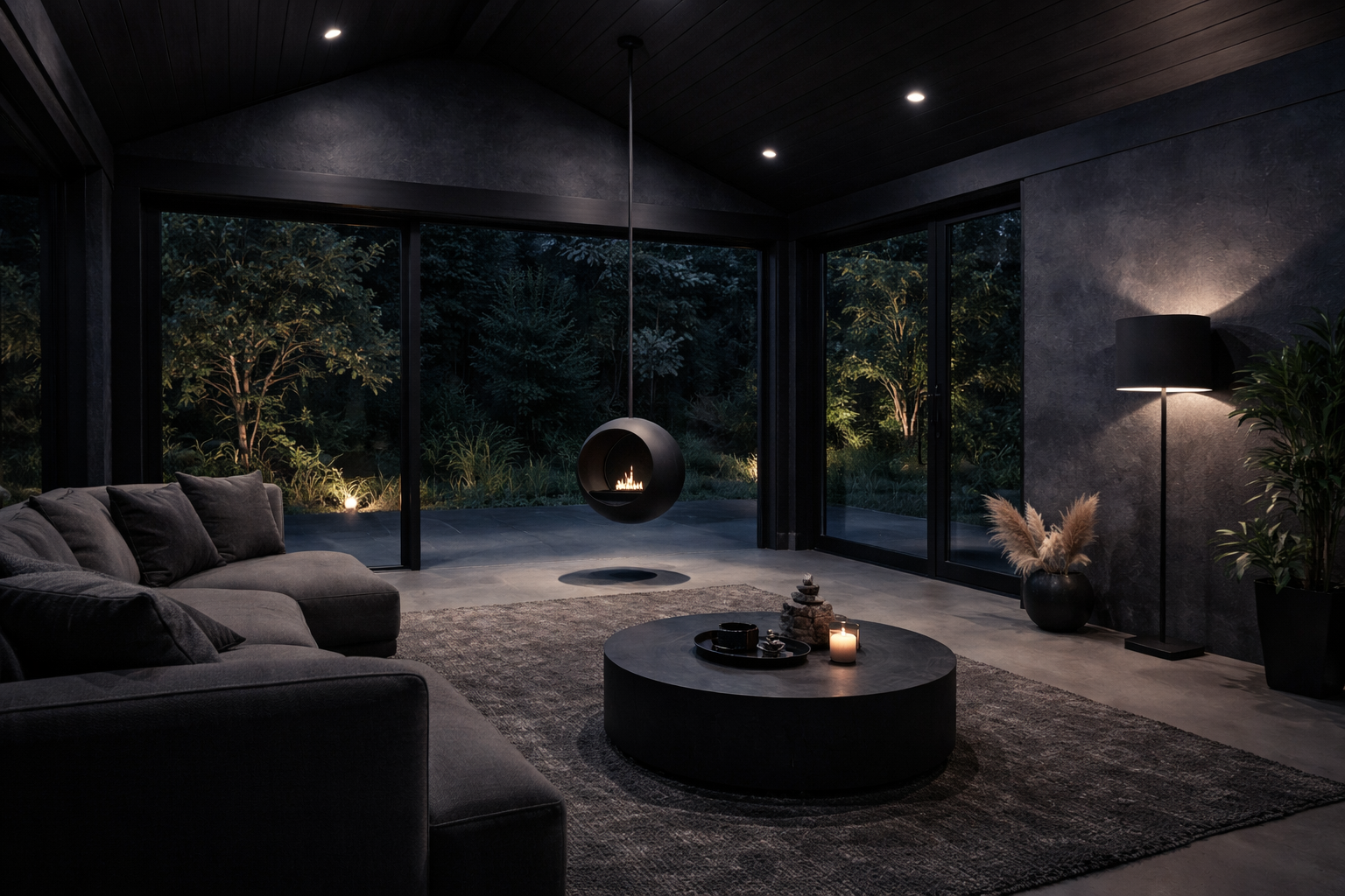 Render van plafondhaard D50 — achterkantaanzicht