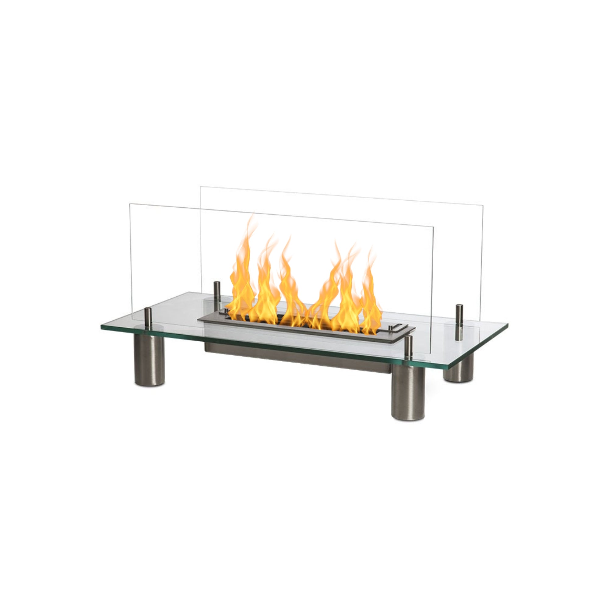 Glas vrijstaand haard 72 cm — vooraanzicht