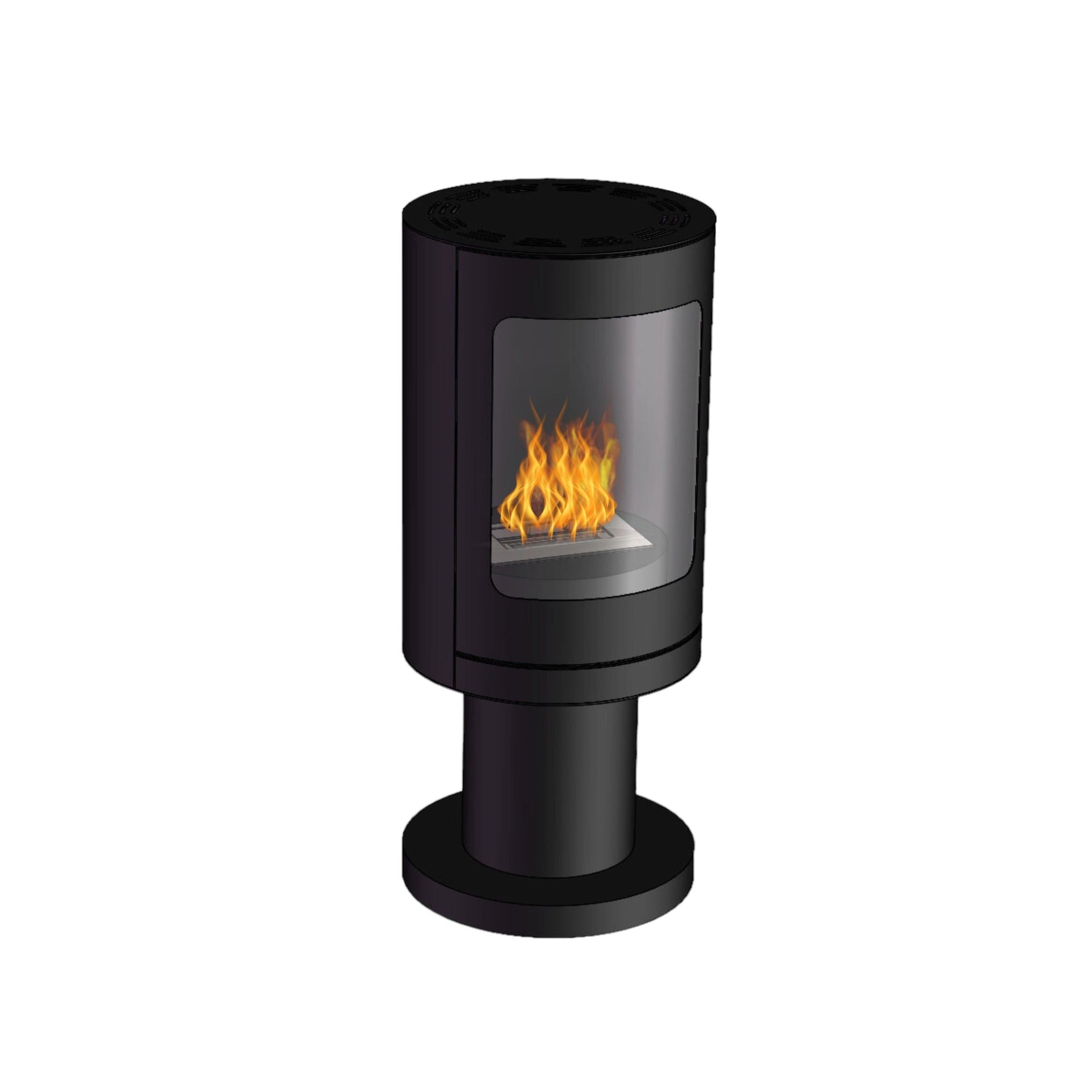 Hera vrijstaand haard H98 cm — zijaanzicht